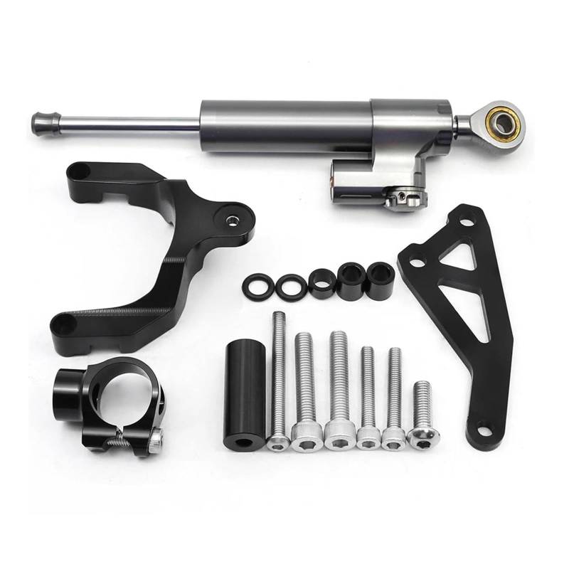 Dämpfer Lenkungsstabilisator Fiber Cabon Lenkungsdämpfer Stoßdämpfer Montagehalterung Kit FÜR Suzuki Für GSR750 2011-2015, Für GSR600 2006-2010 Lenkungsdämpfer Motorräder Assy(Damper n Bracket B) von ATGQBCF