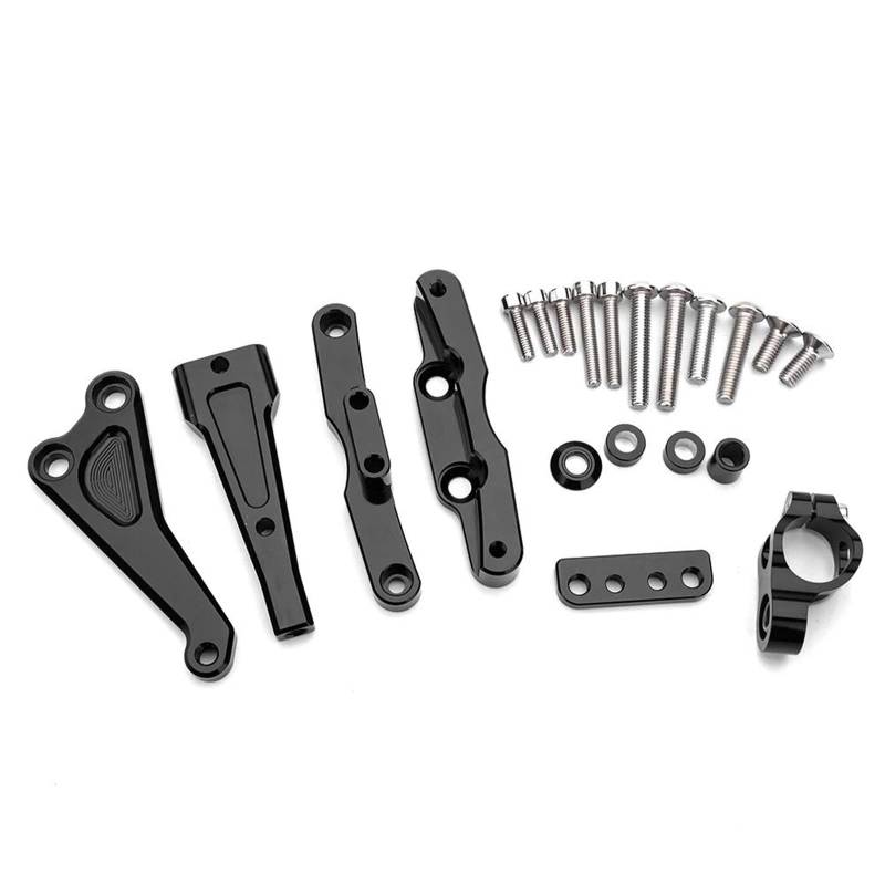 Dämpfer Lenkungsstabilisator Für CB650F CB 650 F CNC Aluminium Einstellbare Motorrad Lenkung Stabilisieren Dämpfer Mit Halterung Unterstützung Kit Lenkungsdämpfer Motorräder Assy(Mount Kit) von ATGQBCF