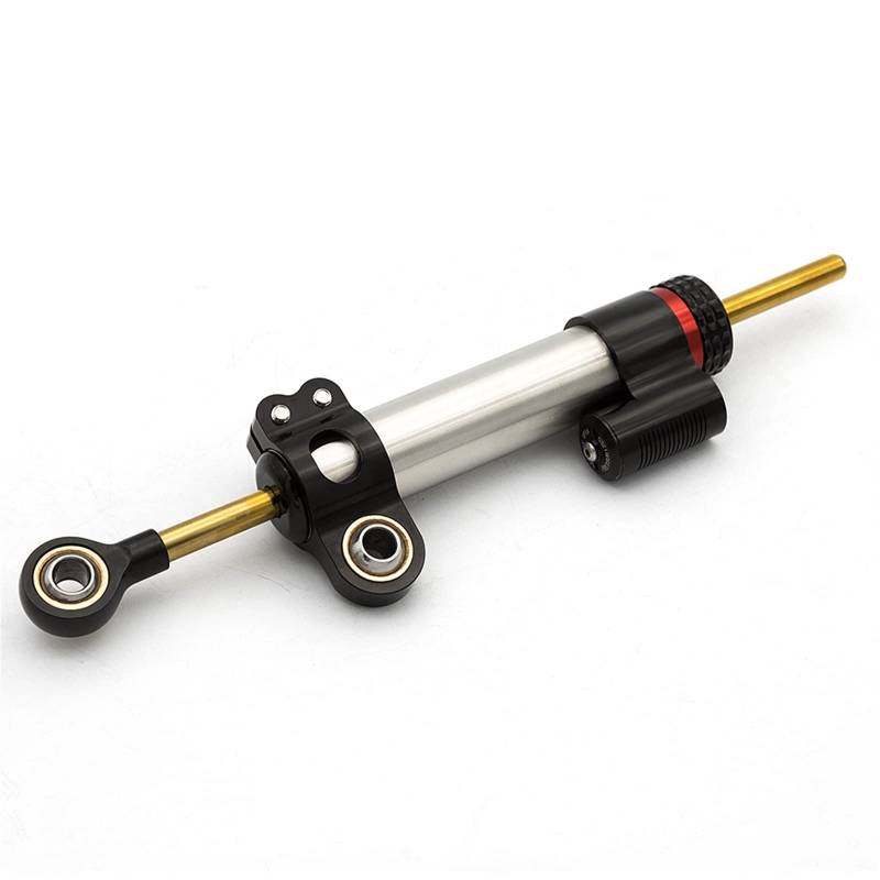 Dämpfer Lenkungsstabilisator Für G-Booster Für Roller Faser Carbon Lenkung Dämpfer Stabilisator Halterung Montage Kit 50mm Klemme Lenkungsdämpfer Motorräder Assy(Silver Damper A) von ATGQBCF