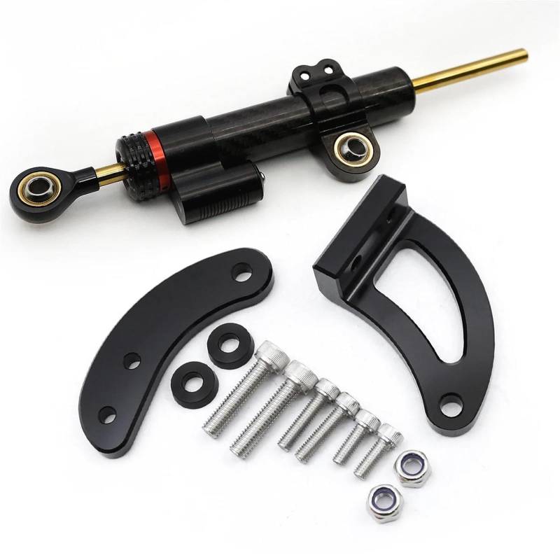 Dämpfer Lenkungsstabilisator Für Kaabo Mantis King GT Elektroroller CNC Carbon Lenkungsdämpfer Halterung Montageunterstützung Kit Stoßdämpfer Zubehör Lenkungsdämpfer Motorräder Assy(C) von ATGQBCF