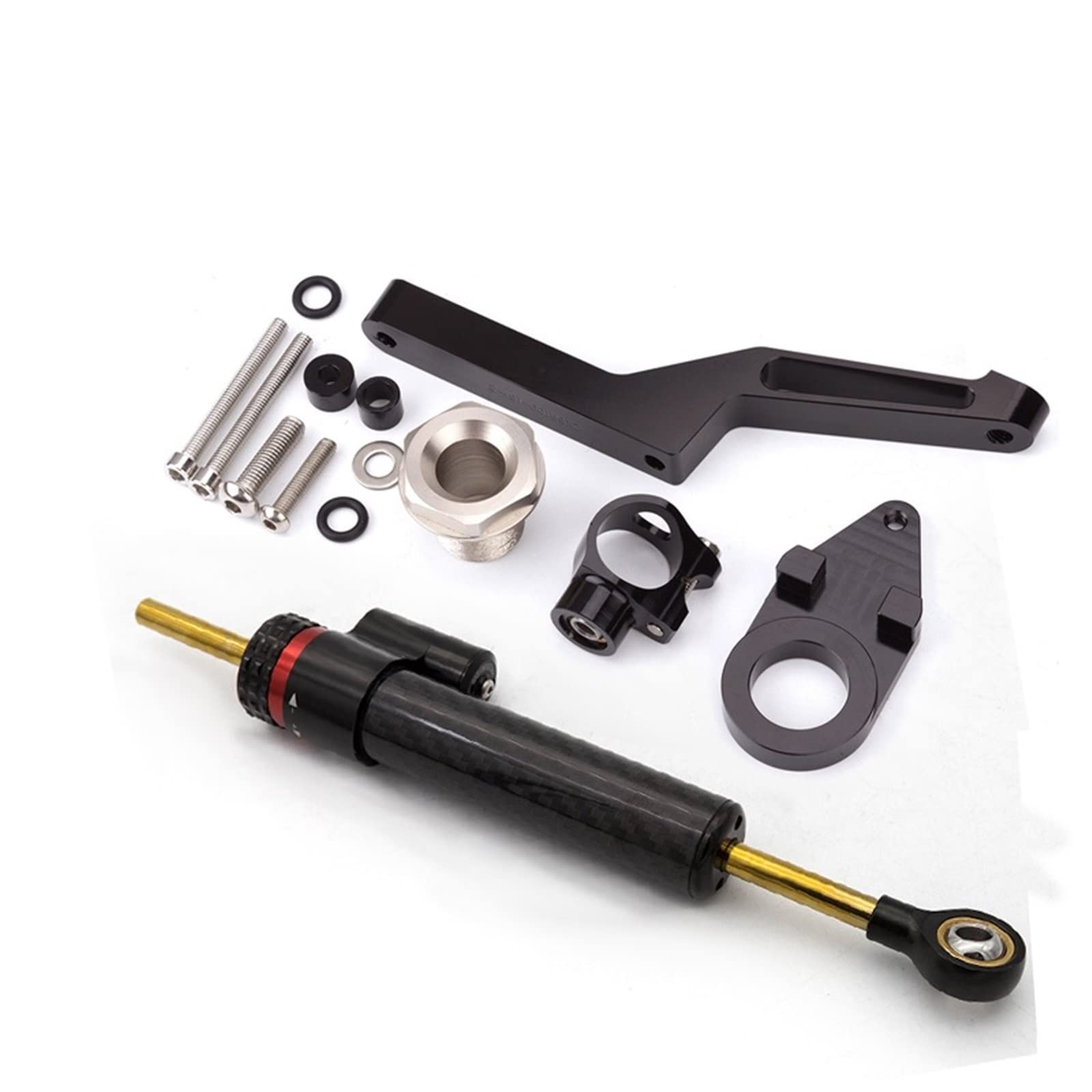 Dämpfer Lenkungsstabilisator Für Kawasaki Ninja 600 Cc 636 Cc ZX6R ZX-6R ZX636 2009 2010-2021 Fiber Carbon Lenkungsdämpfer Stabilisator Montagesatz Bracekt Lenkungsdämpfer Motorräder Assy(22) von ATGQBCF