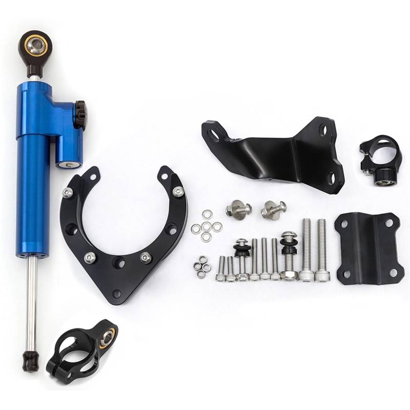 Dämpfer Lenkungsstabilisator Für MT07 FZ07 2020 2021 2022 2023 CNC Aluminium Lenkungsdämpfer Motorrad Stabilisieren Dämpfer Halterung Montage Kit Lenkungsdämpfer Motorräder Assy(H) von ATGQBCF