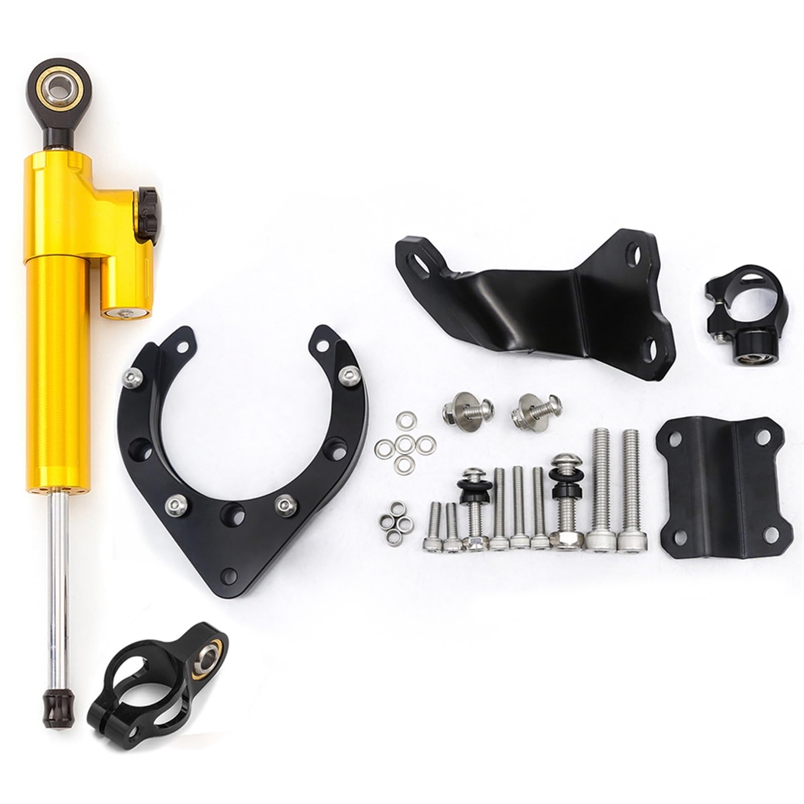 Dämpfer Lenkungsstabilisator Für MT07 FZ07 2020 2021 2022 2023 Lenkungsdämpfer Motorrad Stabilisieren CNC Aluminium Dämpfer Halterung Montage Kit Lenkungsdämpfer Motorräder Assy(J) von ATGQBCF