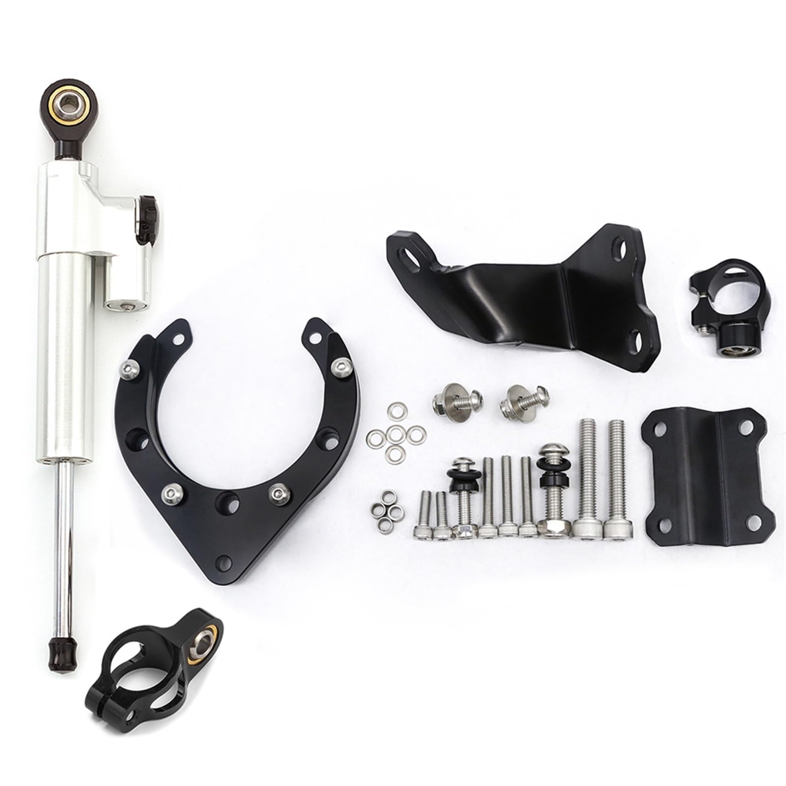 Dämpfer Lenkungsstabilisator Für MT07 FZ07 2020 2021 2022 2023 Lenkungsdämpfer Motorrad Stabilisieren CNC Aluminium Dämpfer Halterung Montage Kit Lenkungsdämpfer Motorräder Assy(Q) von ATGQBCF