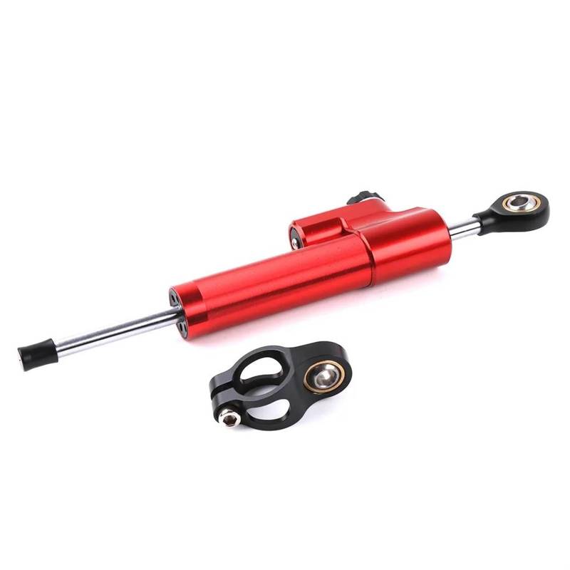 Dämpfer Lenkungsstabilisator Für Motorräder Sport Bike 6 Farbe 255mm Universal Motorrad Einstellbare Lenkung Dämpfer Stabilisator 70mm Hub Lenkungsdämpfer Motorräder Assy(Red with Black) von ATGQBCF