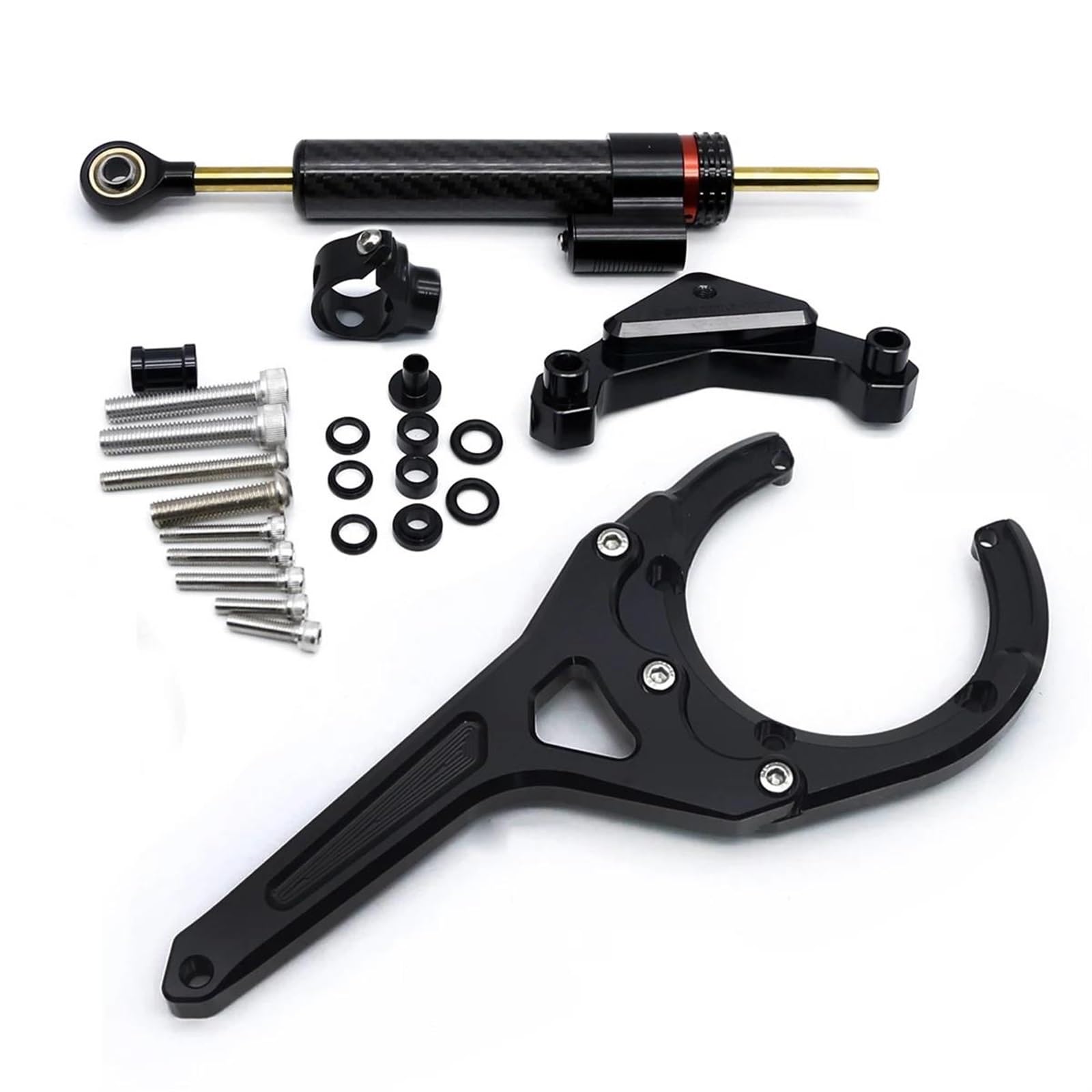 Dämpfer Lenkungsstabilisator Für Suzuki GSXS GSX-S 1000/F GSXS1000 GSX-S1000F 2016-2021 2022 2023 Carbon Lenkungsdämpfer Stabilisator Halterung Unterstützung Mount Kit Lenkungsdämpfer Motorräder Assy( von ATGQBCF