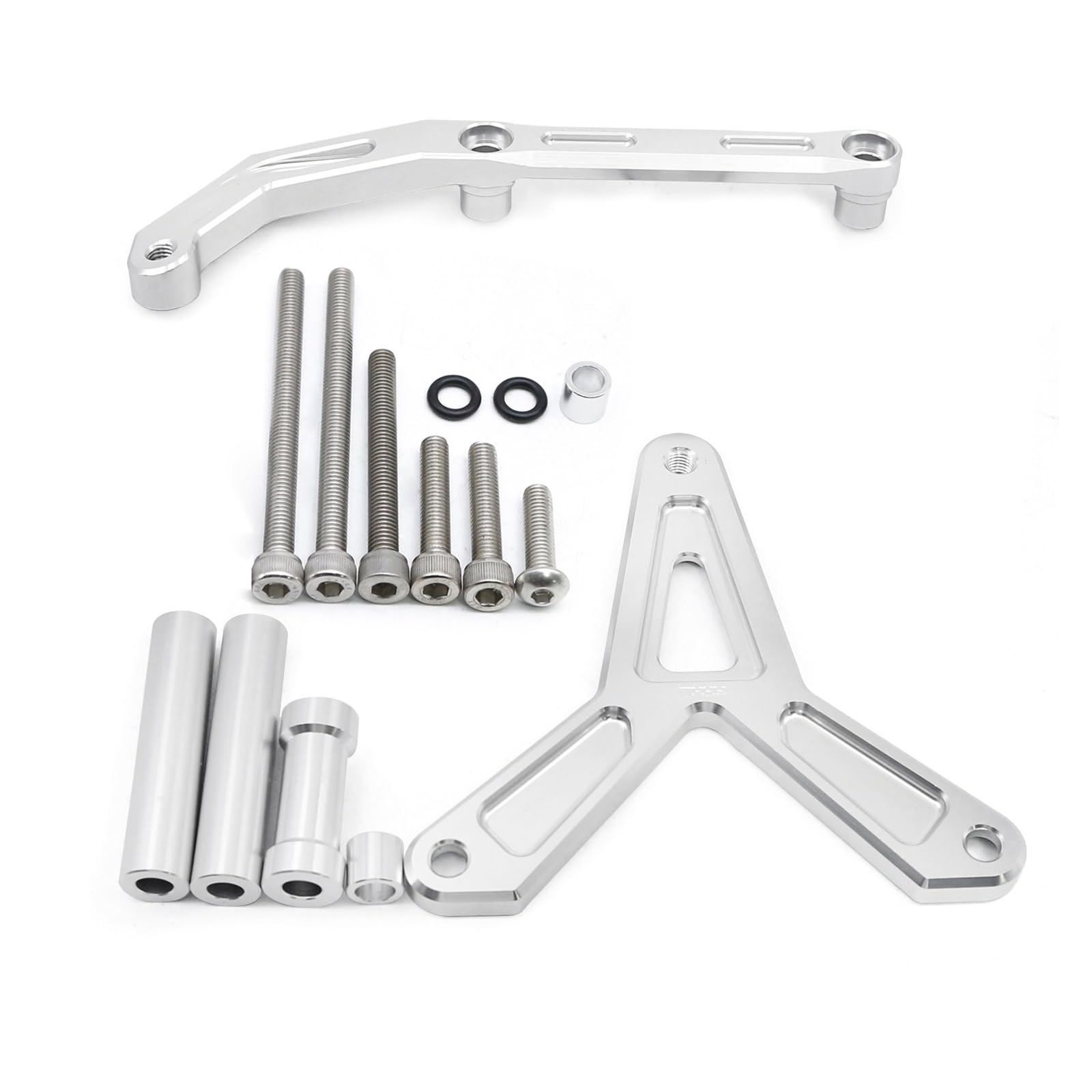 Dämpfer Lenkungsstabilisator Für Tracer 900 MT-09 MT09 2021 2022 Motorrad Stabilisator Lenkung Dämpfer Halterung Montage Kit Unterstützung Zubehör Lenkungsdämpfer Motorräder Assy(Silver Bracket) von ATGQBCF