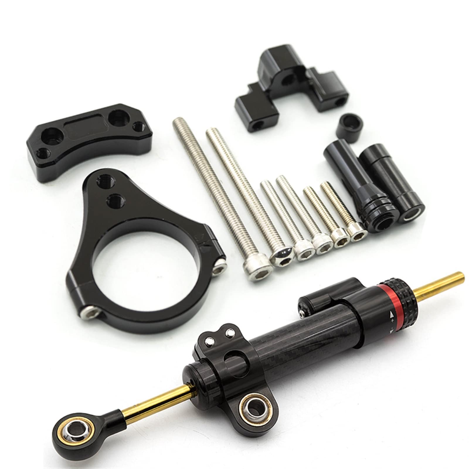 Dämpfer Lenkungsstabilisator Für YZF R3 R25 Für MT25 MT-03 MT03 V2 Für YZFR3 YZF-R3 2019-2022 Faser Carbon Lenkung Dämpfer Stabilisator Halterung Montage Kit Lenkungsdämpfer Motorräder Assy(Type-T) von ATGQBCF