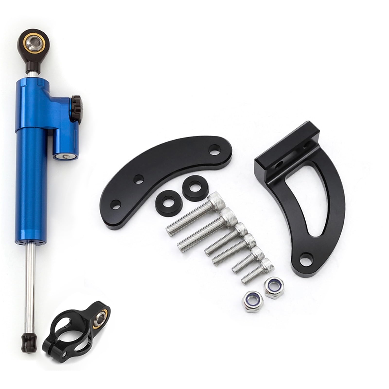 Dämpfer Lenkungsstabilisator Lenkungsdämpfer-Halterung, CNC-Stabilisator, Lenkungsdämpfer-Unterstützungssatz Für Dualtron, Victor, Thunder DT3 Elektroroller Lenkungsdämpfer Motorräder Assy(Blue) von ATGQBCF