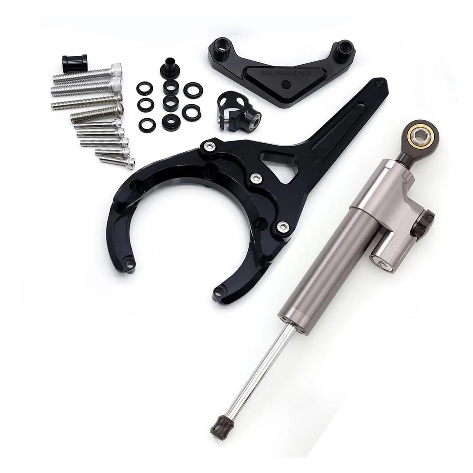 Dämpfer Lenkungsstabilisator Lenkungsdämpfer Motorrad Stabilisieren Dämpfer Halterung Montage Kit Für Suzuki Für GSXS1000/F 2016-2023 CNC Lenkungsdämpfer Motorräder Assy(Gray Set) von ATGQBCF