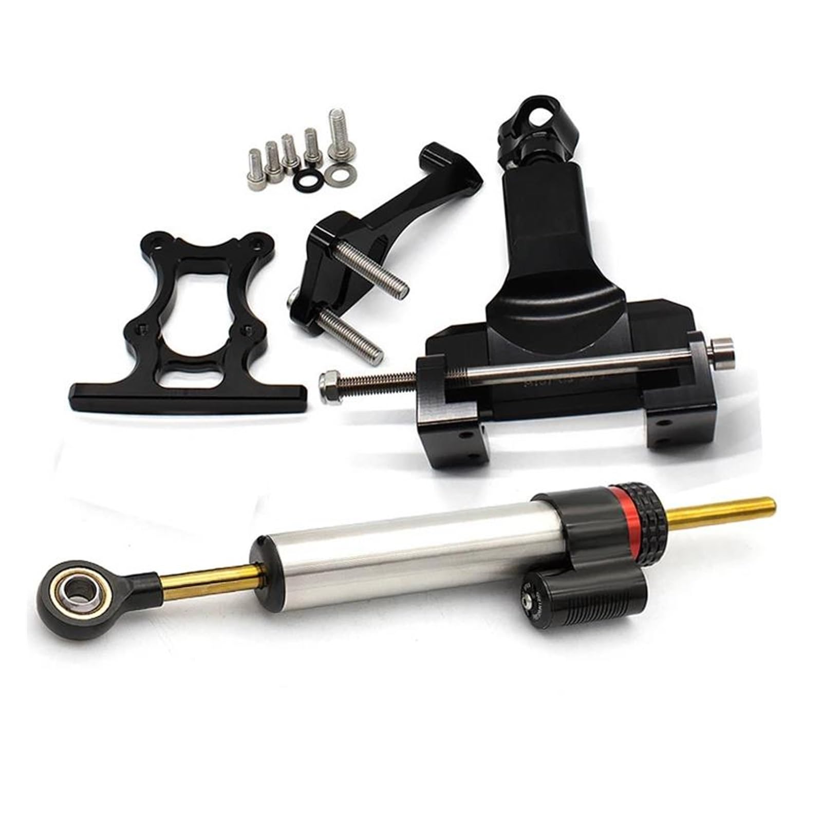 Dämpfer Lenkungsstabilisator Lenkungsdämpfer Stoßdämpfer Halterung Unterstützung Montage Kit Set FÜR MT-07 MT07 Für FZ07 FZ-07 2014-2020 Lenkungsdämpfer Motorräder Assy(Damper n Bracket E) von ATGQBCF