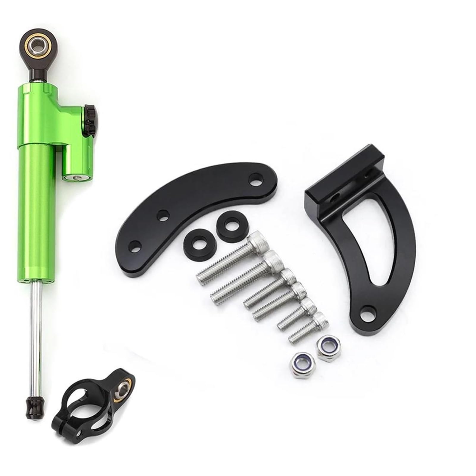 Dämpfer Lenkungsstabilisator Montage CNC-Stabilisator-Lenkungsdämpfer-Unterstützungskit Für Die Lenkungsdämpferhalterung des Dualtron Victor Thunder DT3 Lenkungsdämpfer Motorräder Assy(Green Set) von ATGQBCF