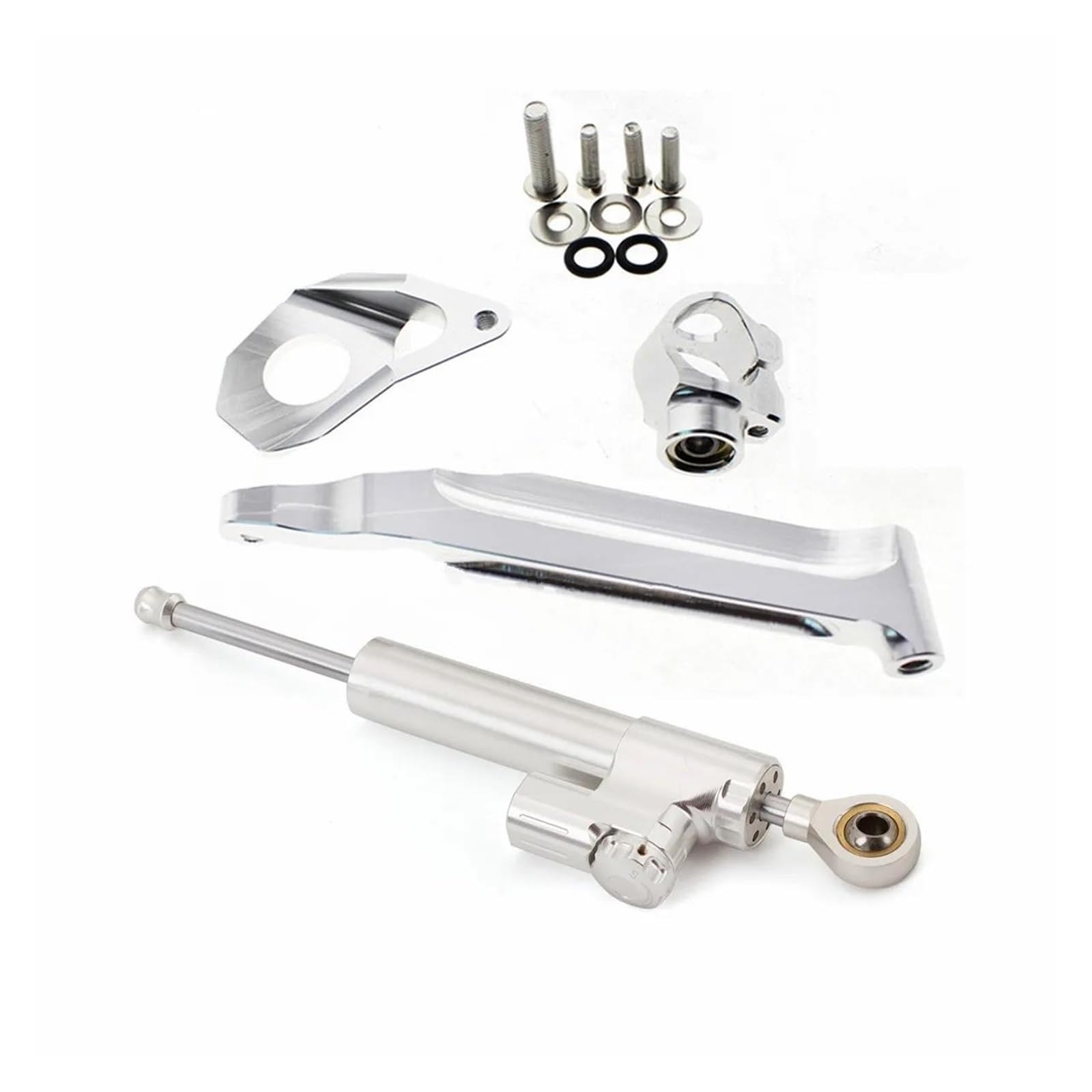 Dämpfer Lenkungsstabilisator Motorrad Aluminium Lenkung Stabilisieren Dämpfer Halterung Unterstützung Montage Kit Für CBR600RR Für CBR 600RR 2005-2006 Lenkungsdämpfer Motorräder Assy(Silver) von ATGQBCF