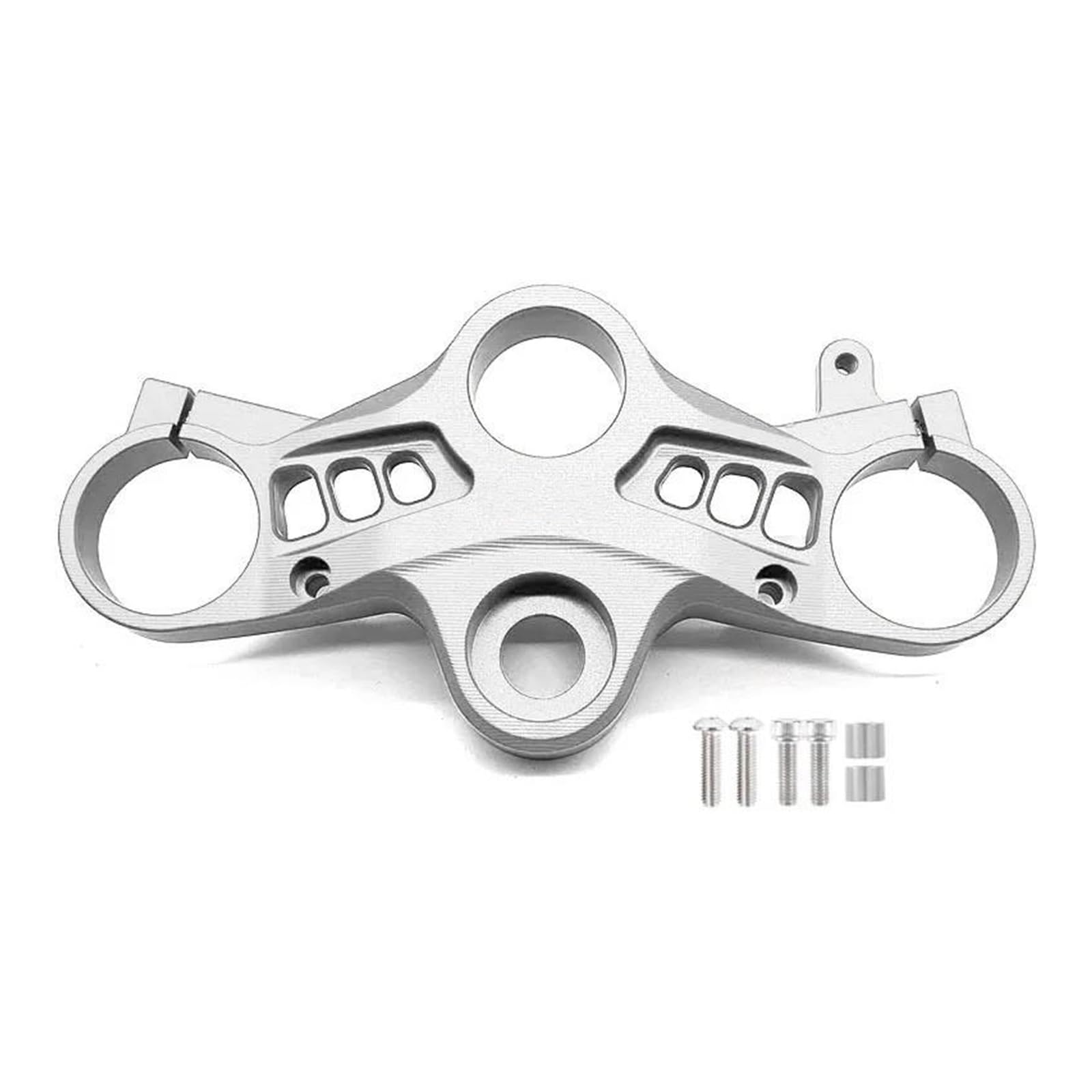 Dämpfer Lenkungsstabilisator Motorrad Aluminium Vorne Top Gabel Oberen Triple Tree Clamp Lenker Halter Halterung Für YZF-R7 Für YZF R7 2021-2023 Lenkungsdämpfer Motorräder Assy(Silver) von ATGQBCF