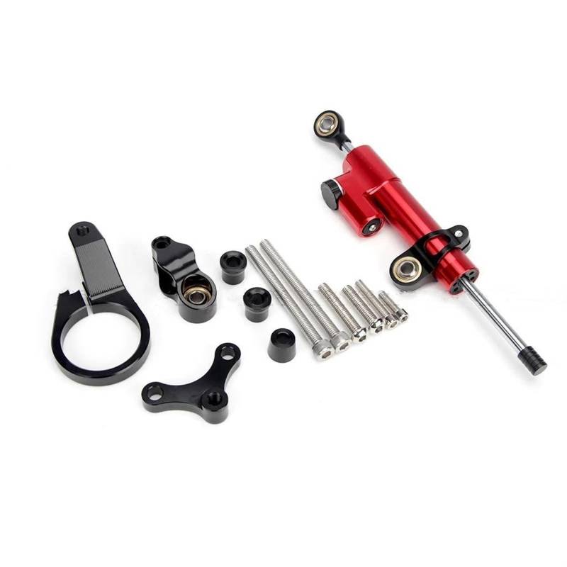 Dämpfer Lenkungsstabilisator Motorrad Lenkung Stabilisieren Dämpfer Halterung Montage Kit Für CBR650R 2019 2020 2021 2022 Lenkungsdämpfer Motorräder Assy(Red-Set) von ATGQBCF