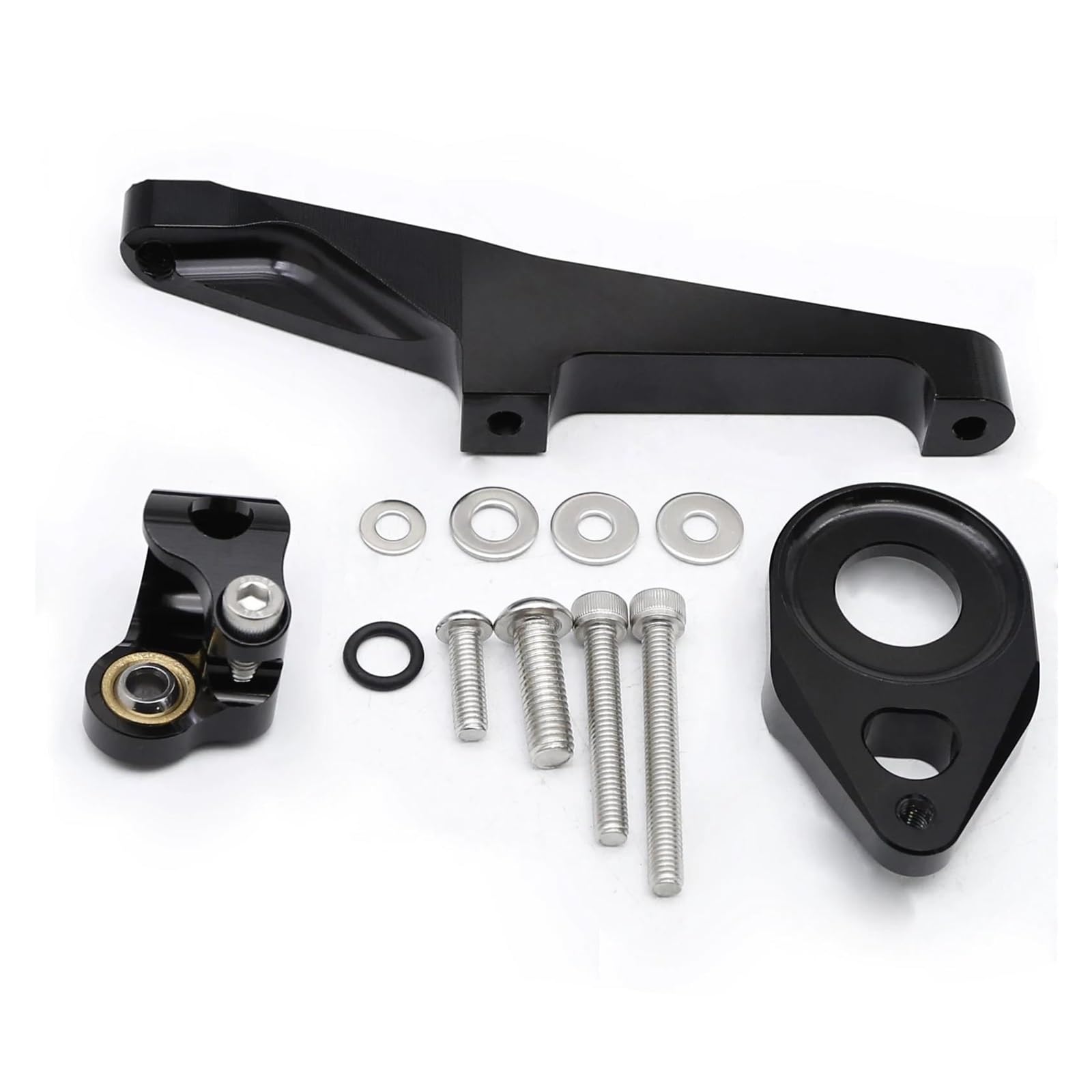 Dämpfer Lenkungsstabilisator Motorrad Stabilisator Lenkung Dämpfer Halterung Montage Kit Unterstützung Zubehör Für Suzuki Für SV650 SV 650 2016-2022 Lenkungsdämpfer Motorräder Assy(Black Bracket) von ATGQBCF