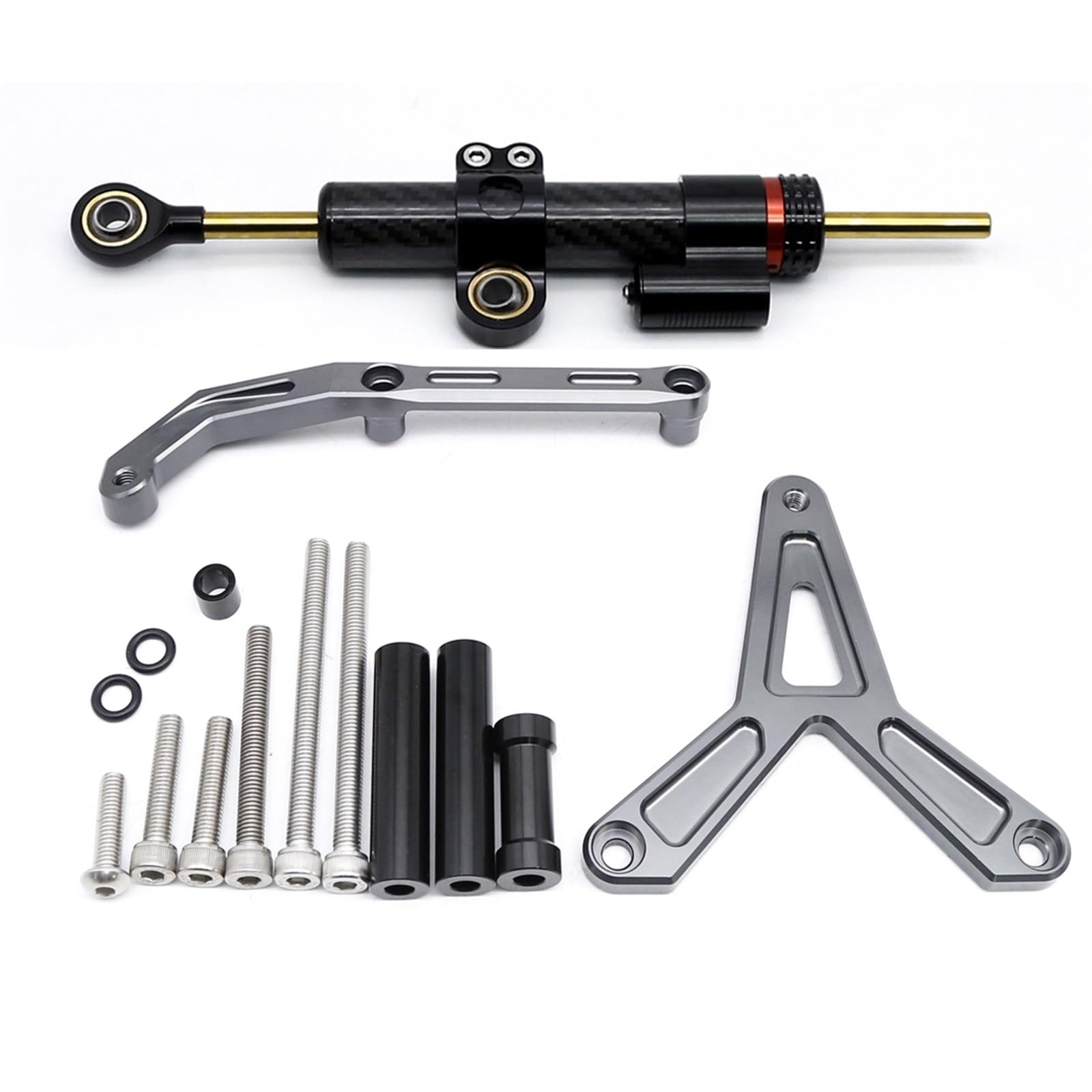 Dämpfer Lenkungsstabilisator Motorrad Stabilisator Lenkung Dämpfer Halterung Montage Kit Unterstützung Zubehör Für Tracer 900 MT-09 MT09 2021 2022 Lenkungsdämpfer Motorräder Assy(Damper n Bracket C) von ATGQBCF