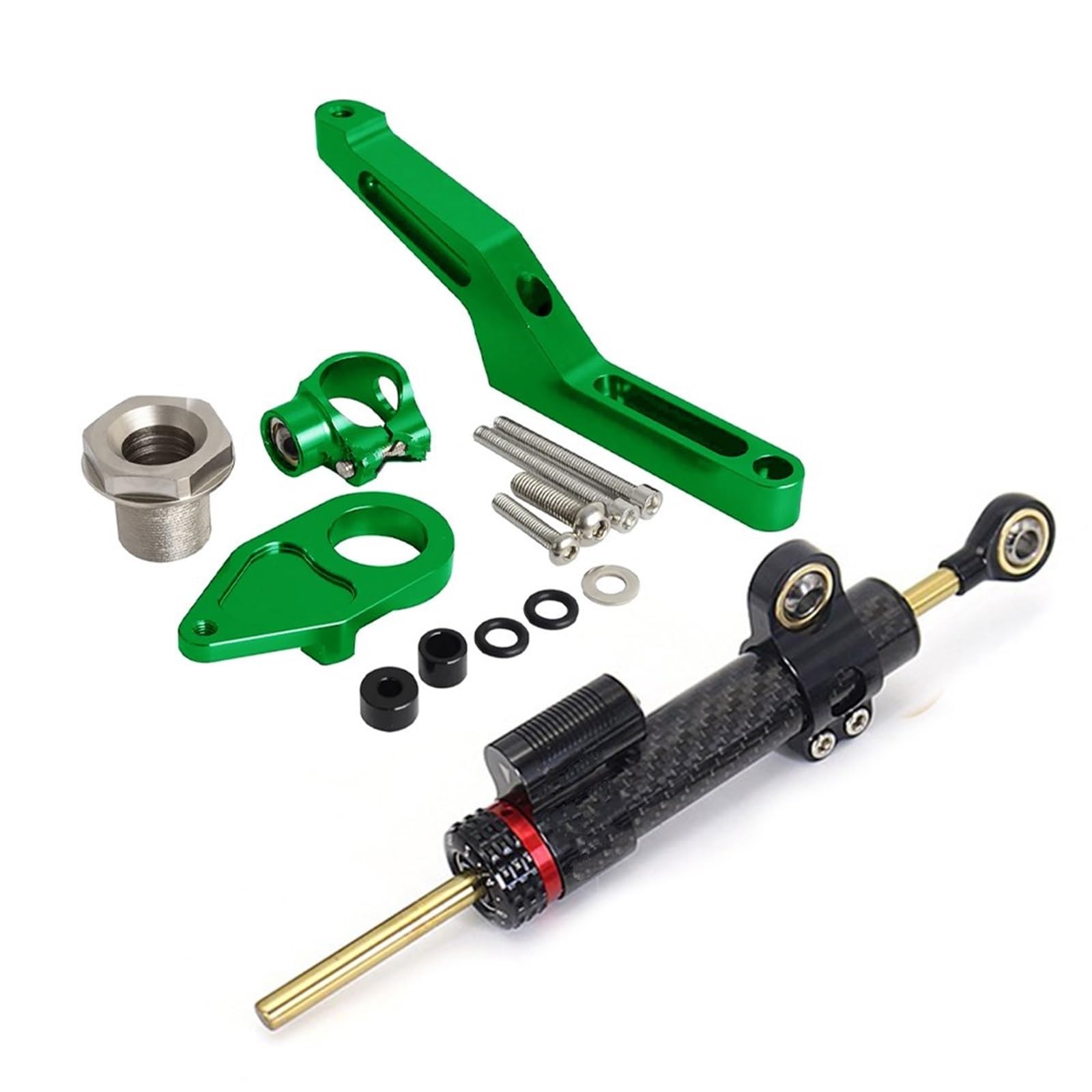 Dämpfer Lenkungsstabilisator Motorrad Zubehör Lenkungsdämpfer Stabilisator Für Kawasaki Für Ninja ZX-6R 2024 Lenkungsdämpfer Lenkungsdämpfer Motorräder Assy(Green,Type-B) von ATGQBCF