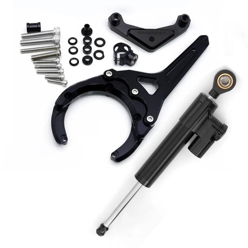 Dämpfer Lenkungsstabilisator Motorräder Lenkung Stabilisator Dämpfer Halterung Mount Kit Für GSX-S1000 GSXS 1000F/G Für Suzuki Für GSXS1000 2016-2022 Lenkungsdämpfer Motorräder Assy(Black) von ATGQBCF