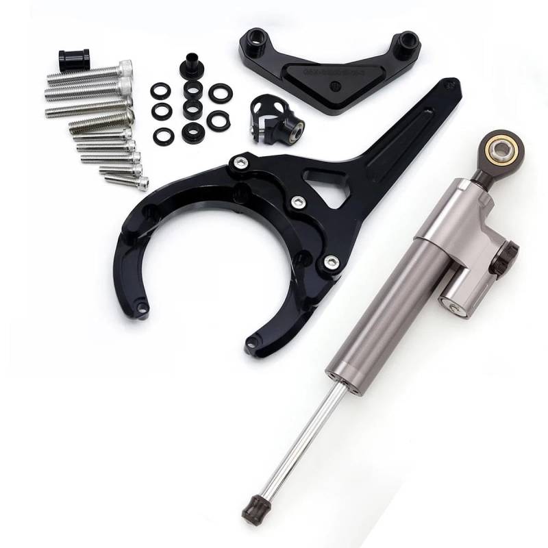 Dämpfer Lenkungsstabilisator Motorräder Lenkung Stabilisator Dämpfer Halterung Mount Kit Für GSX-S1000 GSXS 1000F/G Für Suzuki Für GSXS1000 2016-2022 Lenkungsdämpfer Motorräder Assy(Dark Grey) von ATGQBCF