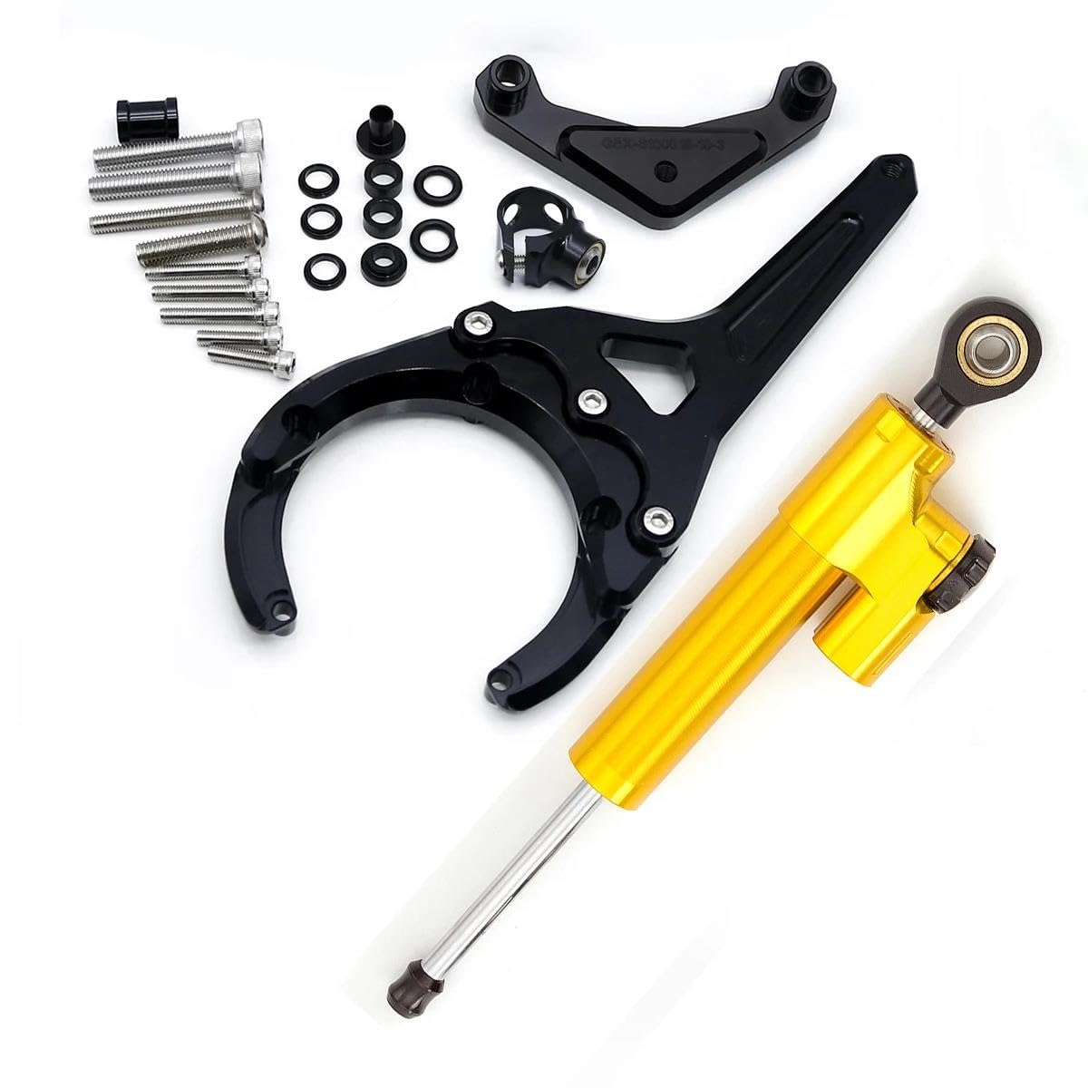 Dämpfer Lenkungsstabilisator Motorräder Lenkung Stabilisator Dämpfer Halterung Mount Kit Für GSX-S1000 GSXS 1000F/G Für Suzuki Für GSXS1000 2016-2022 Lenkungsdämpfer Motorräder Assy(Gold) von ATGQBCF