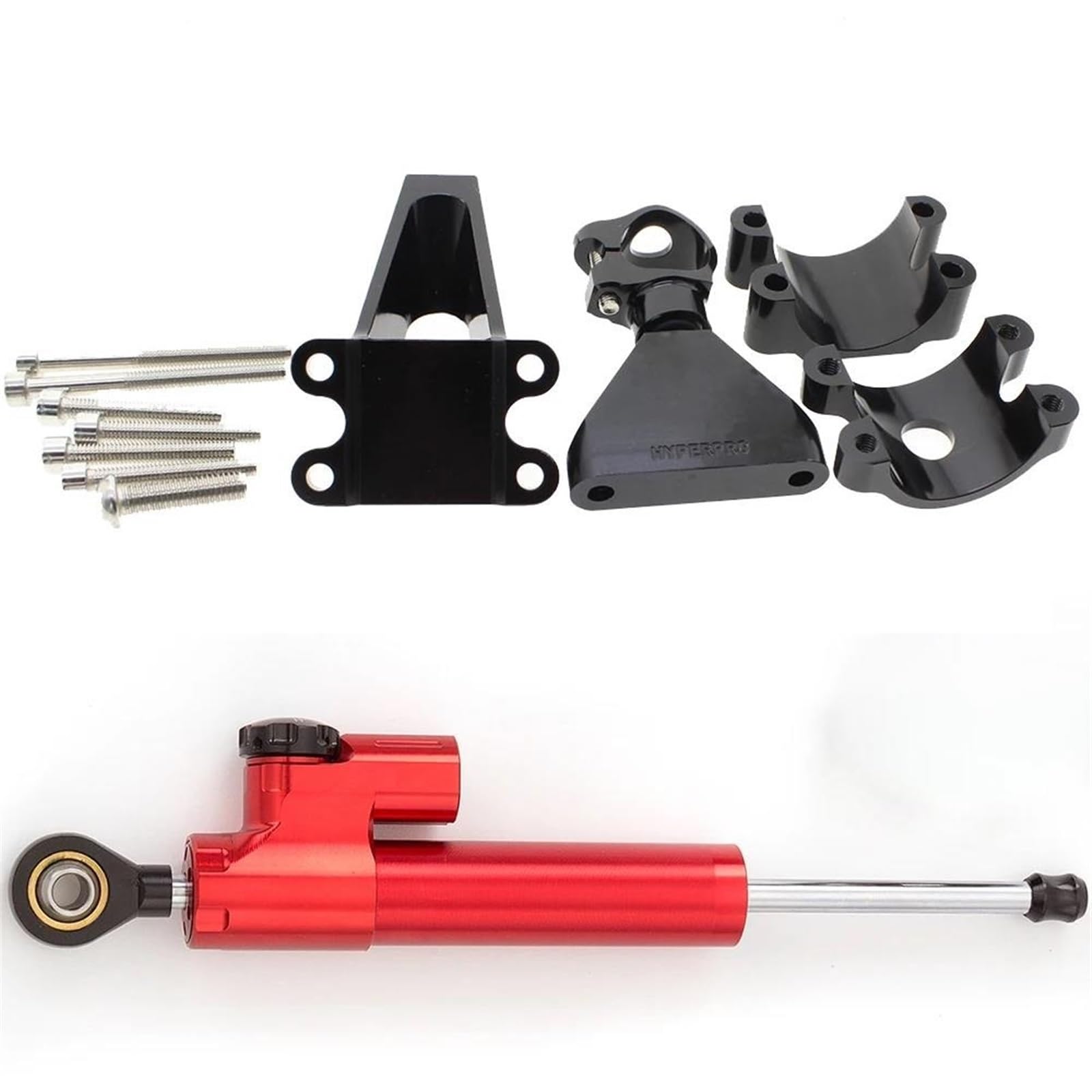 Dämpfer Lenkungsstabilisator Motorräder Lenkung Stabilisieren Dämpfer Montage Halterung Für CBR 600 F4 F4I 1999-2003 CNC Lenkungsdämpfer Motorräder Assy(Red) von ATGQBCF