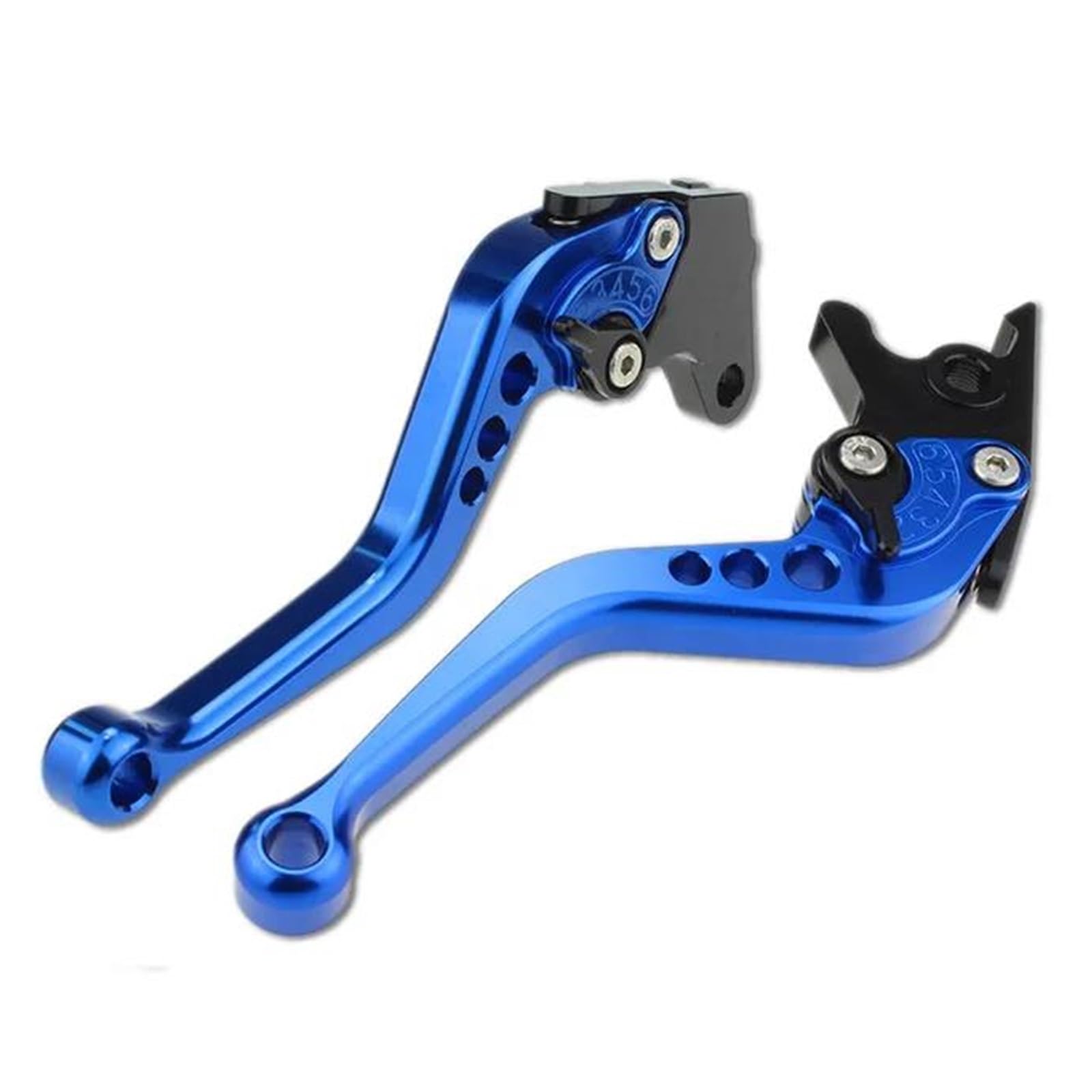 Einstellbare Motorrad Bremshebel Kupplung Aluminium 3D Motorrad Bremshebel Griff Zubehör Für Vespa 180SS Bremshebel Kupplung Kupplungshebel(Short Blue) von ATGQBCF