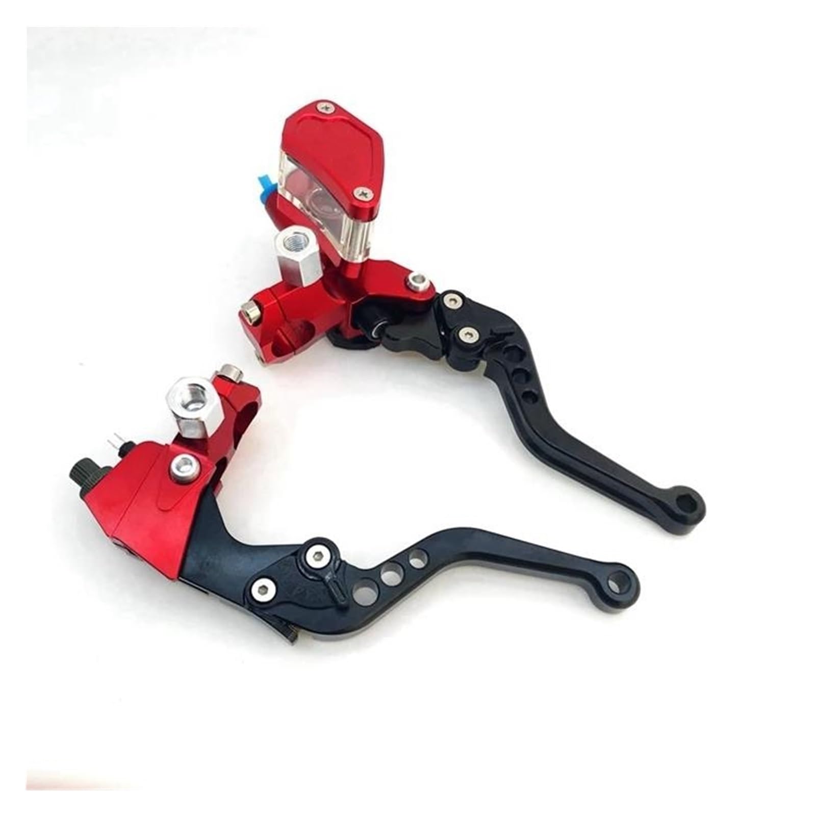 Für Kawasaki Universal Motorrad Racing Trommel Bremsleitung Kabel Kupplung Hydraulische Bremspumpe Master Zylinder Bremshebel Kupplung Kupplungshebel(Red 1 Pair) von ATGQBCF