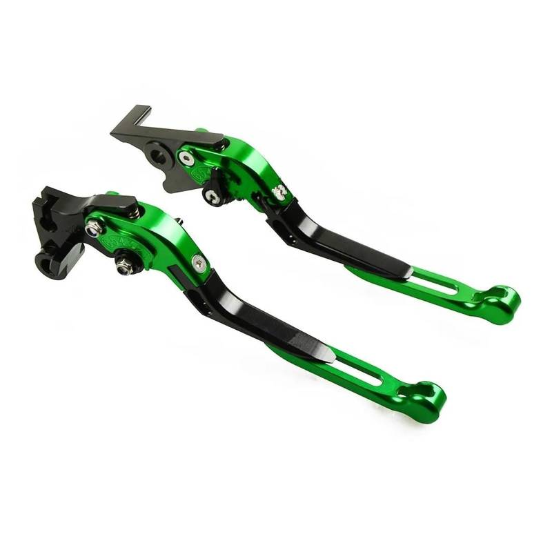 Für Kawasaki ZX-6 1990-1999 CNC Aluminium Motorrad Verstellbare Falten Ausziehbare Bremskupplungshebel Bremshebel Kupplung Kupplungshebel(Green-Black,Titanium-Green) von ATGQBCF