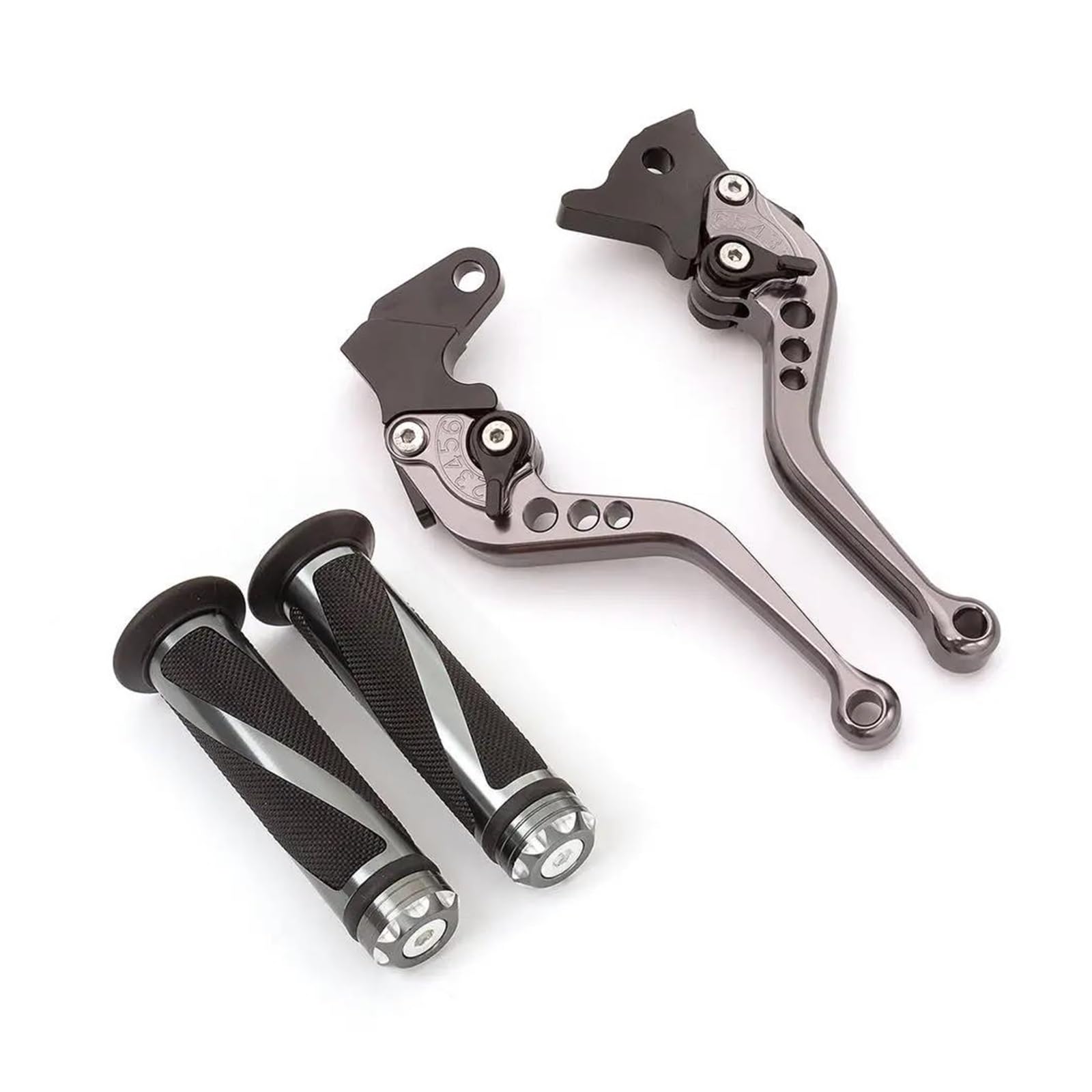 Kurze Einstellbare Motorradbremskupplungshebel Und Griffgriffe Für Triumph Für Speed Triple 2008-2010 Für 675 Street Triple R/RX 09-16 Bremshebel Kupplung Kupplungshebel(Grey Levers-Grips) von ATGQBCF