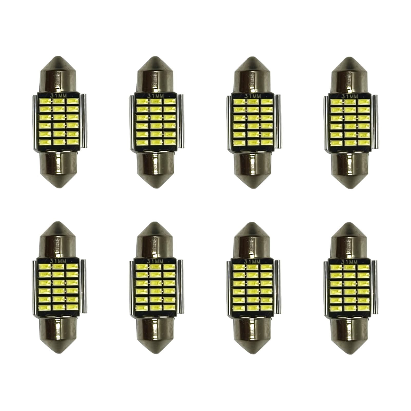 ATJTYSX 8 Stück Auto Innen Beleuchtung, 1MM 624 Lumen Led Innenbeleuchtung Auto, Auto LED Innenbeleuchtung, Weiß, 12V, 1W, Innenraumbeleuchtung Birne, Innenraum Lampen, Einfach zu Verwenden von ATJTYSX