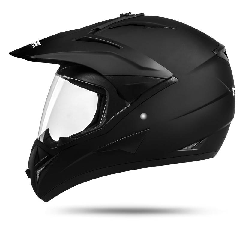 ATO Moto 801 GS War Matt Größe: M 57-58cm Enduro Helm mit Visier für Quad ATV Motocross Motorradhelm ECE 2205 von ATO Moto