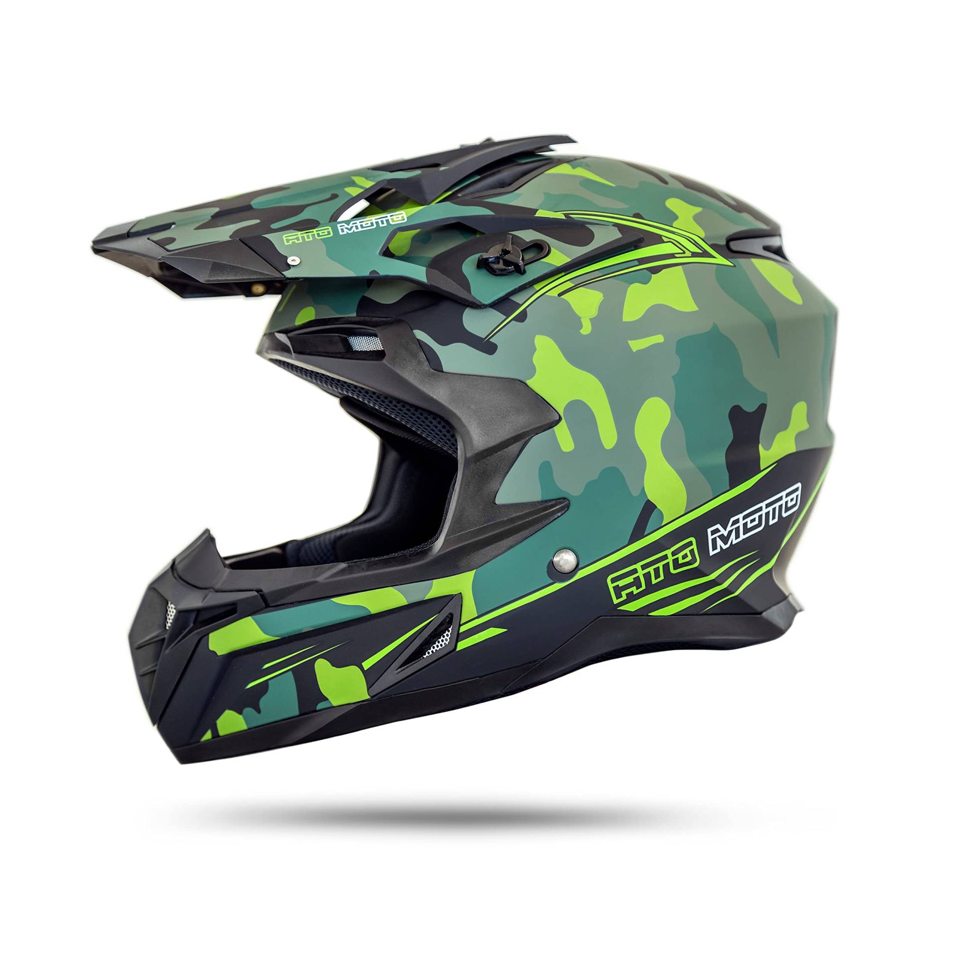 ATO Moto MX Mexico Camouflage matt Enduro Helm mit neuster Sicherheitsnorm ECE 2205 (M) von ATO Moto