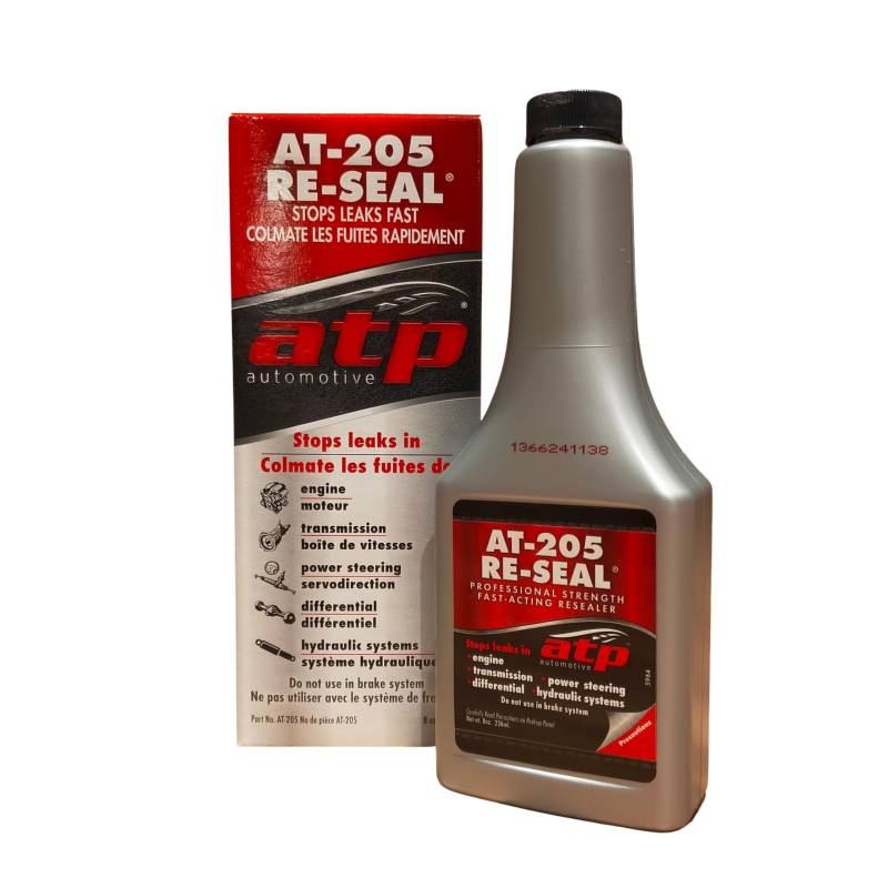 ATP AT-205 Re-Seal stoppt schnell Lecks in Motoren und Getrieben – Englisch und Französisch, 236 ml von ATP Automotive