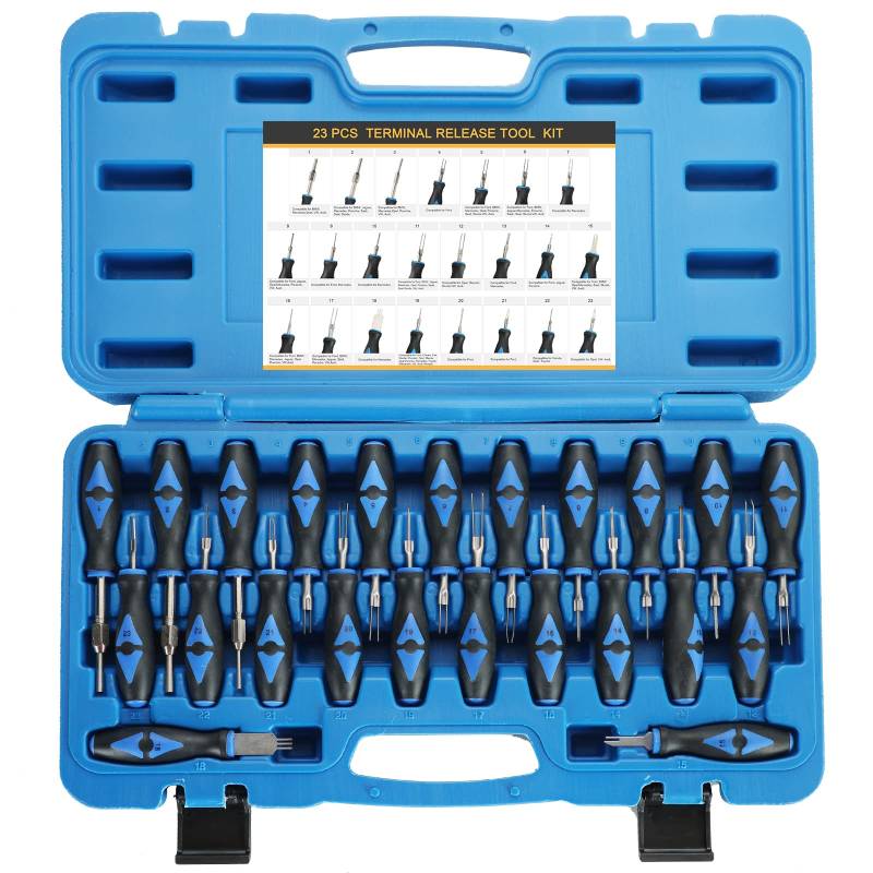 ATPEAM Elektrisches Terminal-Entriegelungs-Set, Universal-Terminal-Entfernungswerkzeug-Set, Drahtverbinder, Molex-Pin-Ausdreher-Werkzeug, 23-teiliges Set für amerikanische inländische und importierte von ATPEAM