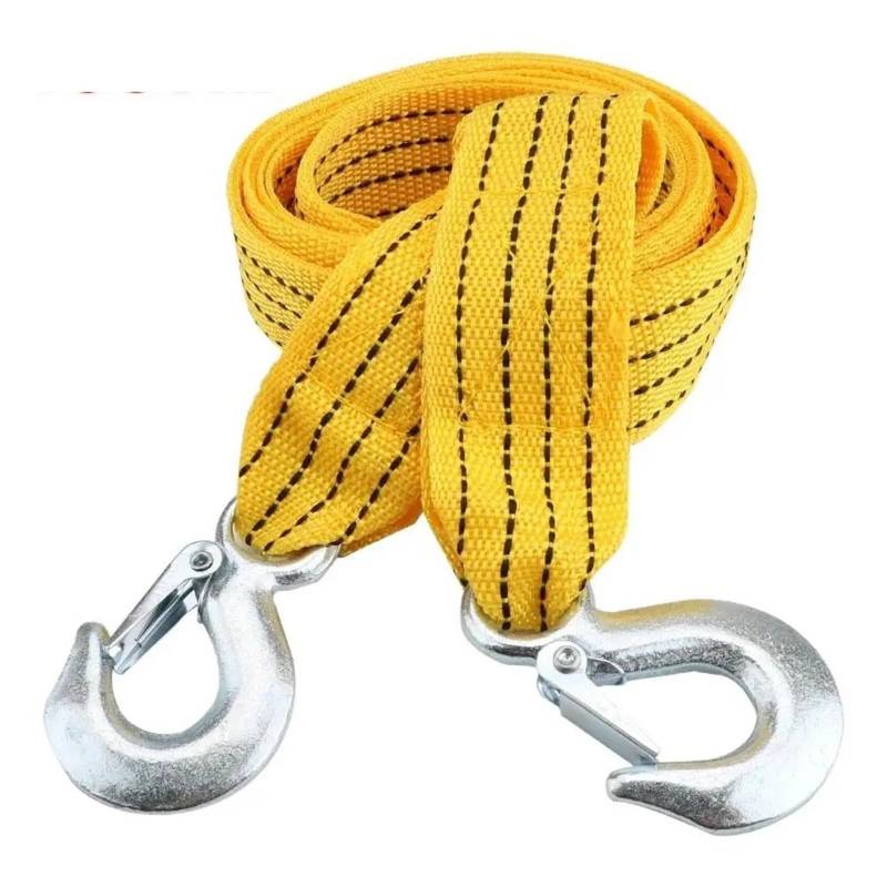 Abschleppseil Auto 4M 3 Tonnen Auto Abschleppseil Tow Strap Nylon Legierung Stahl Haken Notfall Rettungs Werkzeuge Für Anhänger Off Road Motorrad Zubehör Abschleppseil von ATUMY