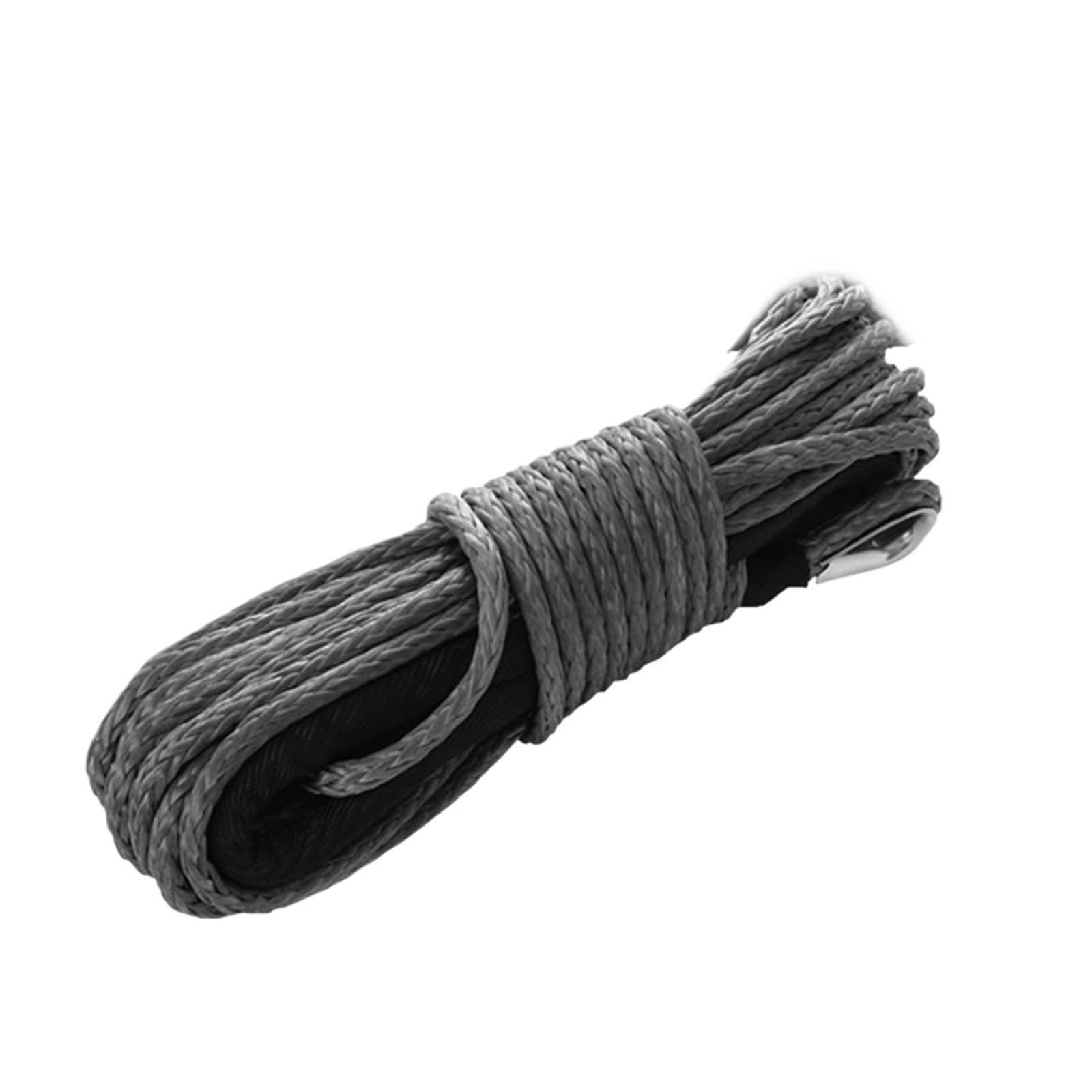 Abschleppseil Auto 6 mm x 15 m 7700LBs Synthetisches Windenseil mit schwarzer Schutzhülse für ATV UTV Abschleppseil(6mmx15m Black 1pcs) von ATUMY