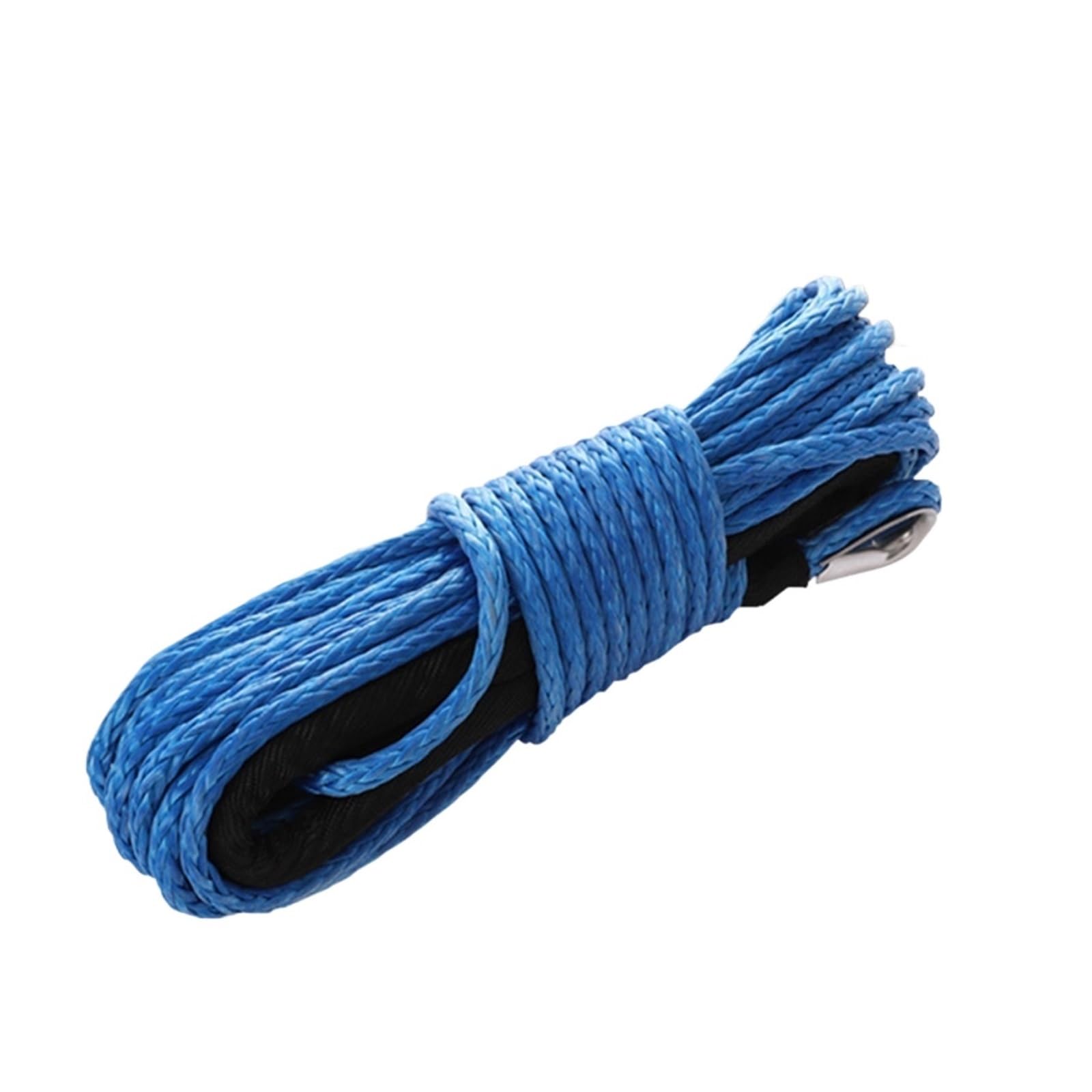 Abschleppseil Auto 6 mm x 15 m 7700LBs Synthetisches Windenseil mit schwarzer Schutzhülse für ATV UTV Abschleppseil(6mmx15m Blue 1pcs) von ATUMY