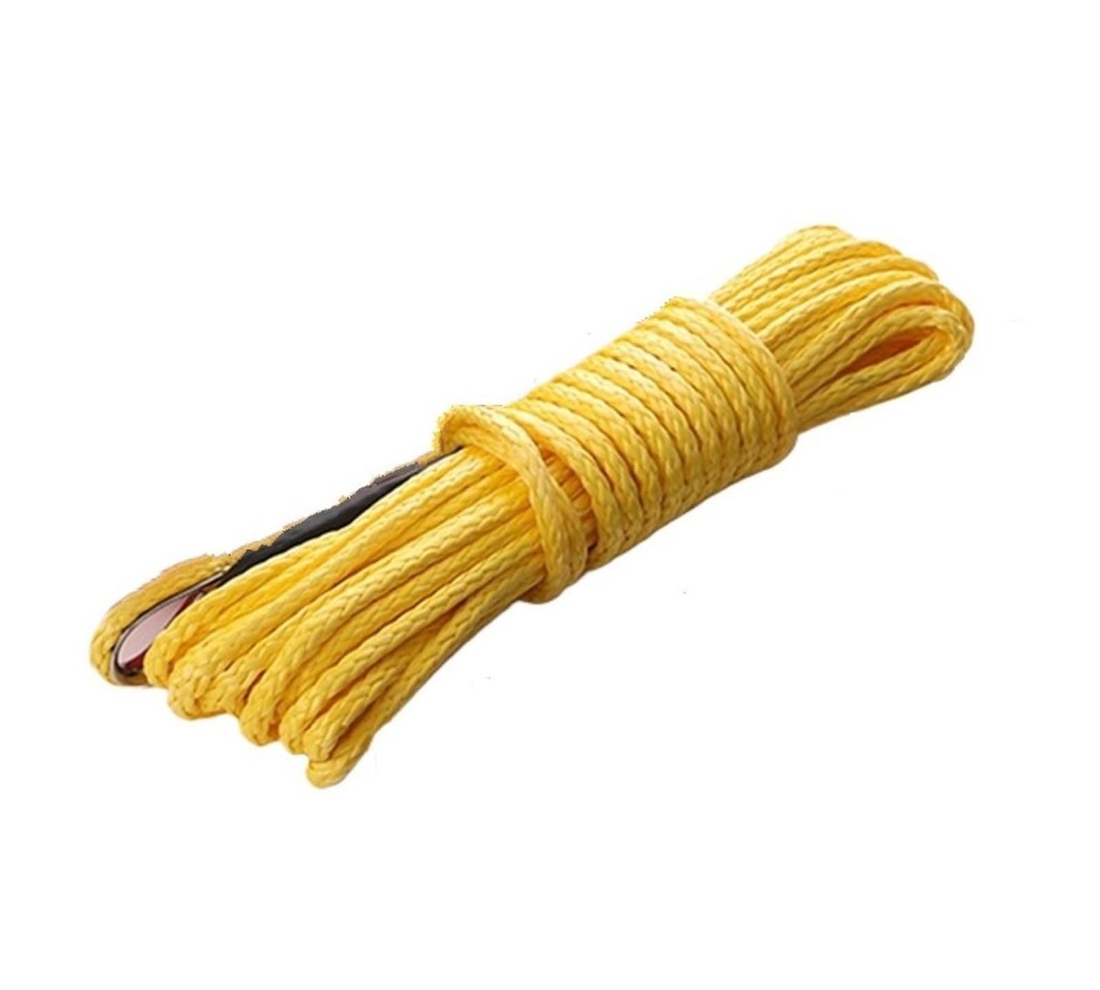 Abschleppseil Auto 6 mm x 15 m 7700LBs Synthetisches Windenseil mit schwarzer Schutzhülse für ATV UTV Abschleppseil(6mmx15m Yellow 1pcs) von ATUMY