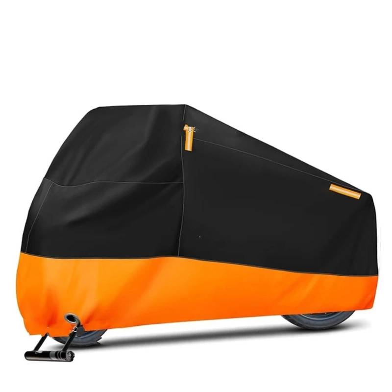 Motorrad Abdeckplane Motorrad Abdeckung Wasserdicht Outdoor Roller UV Schutz Staub Regen Abdeckung Für Reifen 125 250 300 350 750 Motorradplane Abdeckung(Orange,XL for 200-210cm) von ATUMY