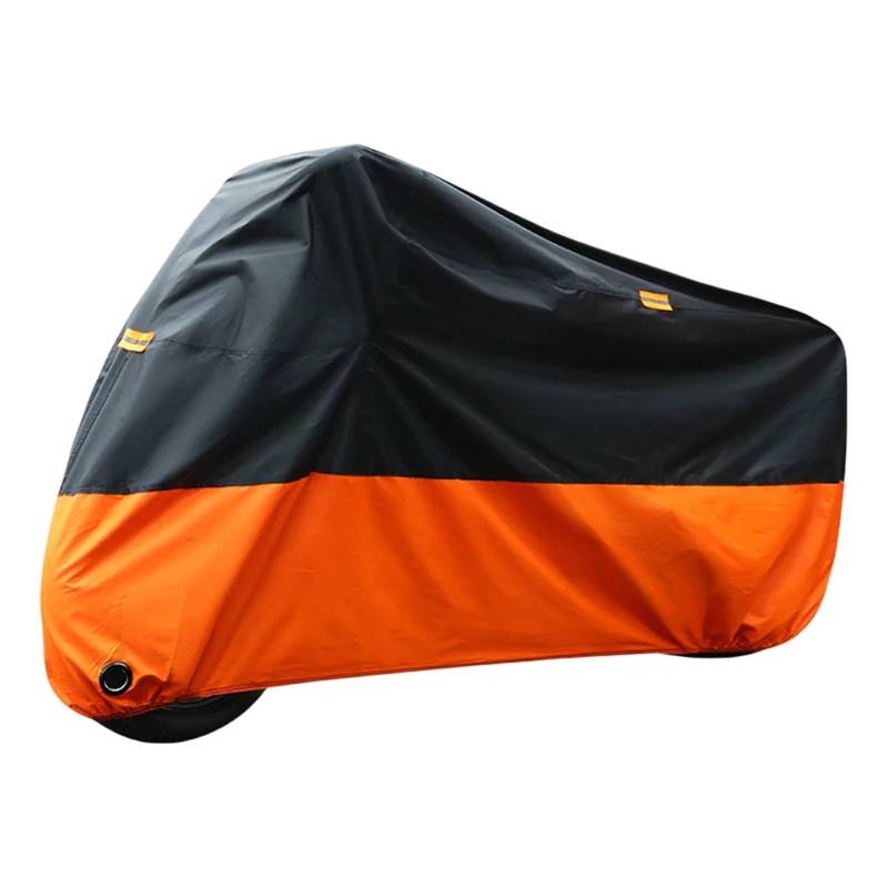 Motorrad Abdeckplane Universal Outdoor UV-Schutz Fahrrad Regen Staubdicht Roller Abdeckungen wasserdichte Motorrad AbdeckungM L XL XXL Motorradplane Abdeckung(Black and Orange-L) von ATUMY