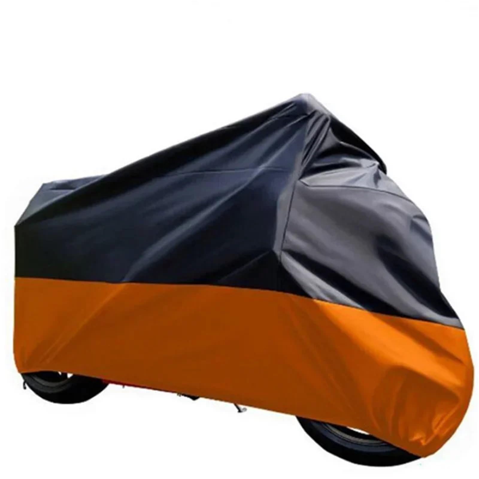 Motorrad Abdeckplane Wasserdichter Outdoor-Motorrad-Regenkleidungsschutz Staub-Sonnenschutz-Motorradabdeckung UV-Getriebeschutz 190t Motorradplane Abdeckung(Orange,4XL) von ATUMY