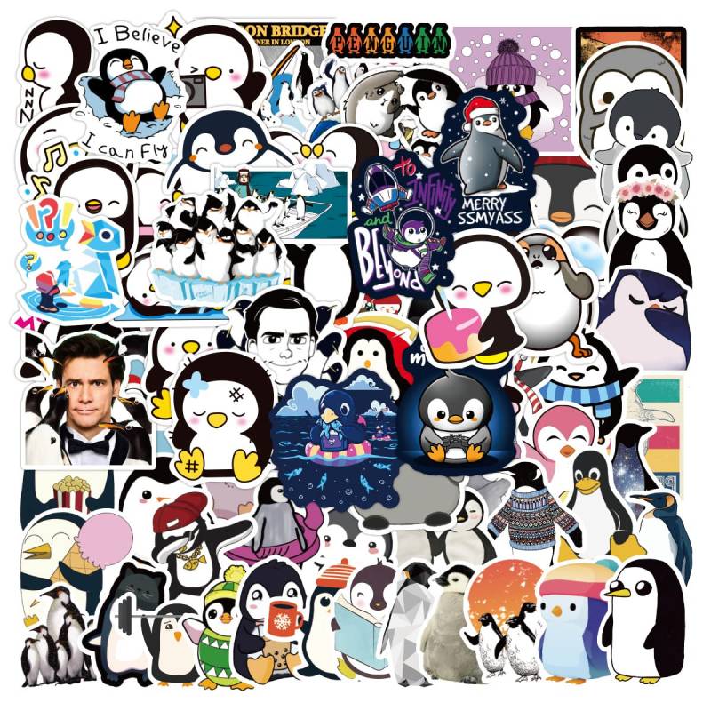 AUCEKO 100 Stück Aufkleber Pack Penguin Tier Sticker Set wasserdichte Vinyl Sticker für Laptop Kinder Autos Motorrad Fahrrad Skateboard Gepäck Koffer Computer Aufkleber Graffiti Decal von AUCEKO