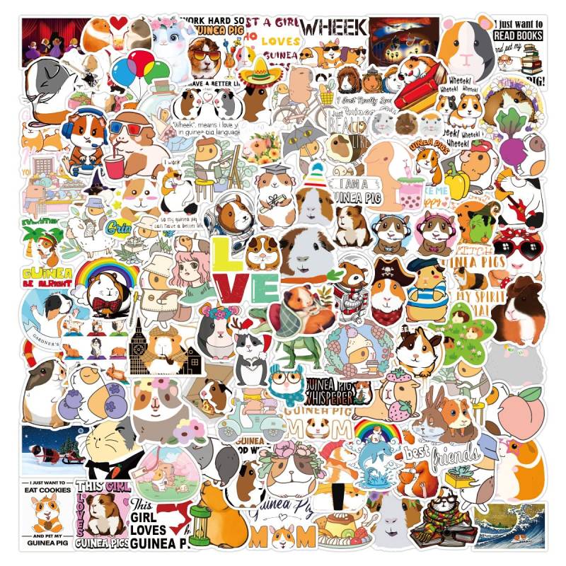 AUCEKO Aufkleber Pack 100 Stück Merchandise Sticker Set Guinea Pigs Aufkleber Graffiti Decal wasserdichte Vinyl Sticker für Laptop Kinder Autos Motorrad Fahrrad Skateboard Gepäck Koffer von AUCEKO