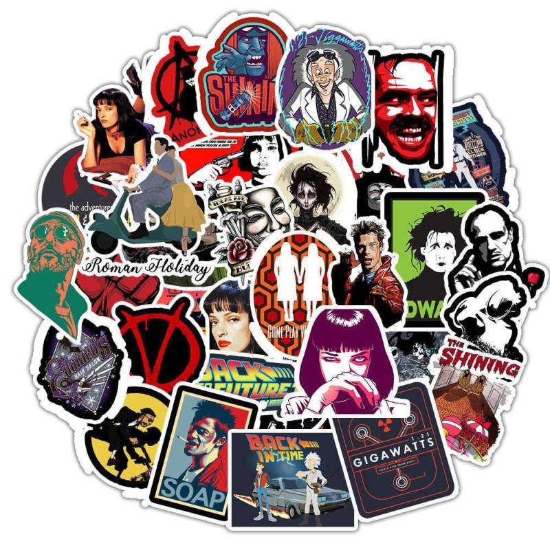 AUCEKO Aufkleber Pack 50 Stück Berühmter Film Sticker Set Klassischer Film Aufkleber Graffiti Decal wasserdichte Vinyl Sticker für Laptop Kinder Autos Motorrad Fahrrad Skateboard Gepäck Koffer von AUCEKO