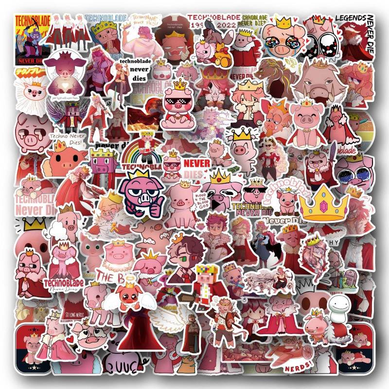 AUCEKO Aufkleber Pack 100 Stück Rosa Schweine Sticker Set Tier Pigs Aufkleber Graffiti Decal wasserdichte Vinyl Sticker für Laptop Kinder Autos Motorrad Fahrrad Skateboard Gepäck Koffer von AUCEKO