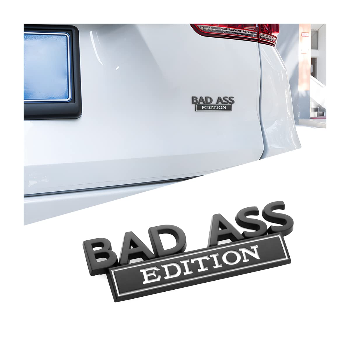 Auto Bad Ass Edition Emblem, 3D Fender Badge Decal Auto Aufkleber mit 3M Klebstoff, Autozubehör für Heckklappe Frontgrill Motorhaube Kofferraum, Auto Ersatz Kompatibel mit Motorrad SUV LKW von AUCELI