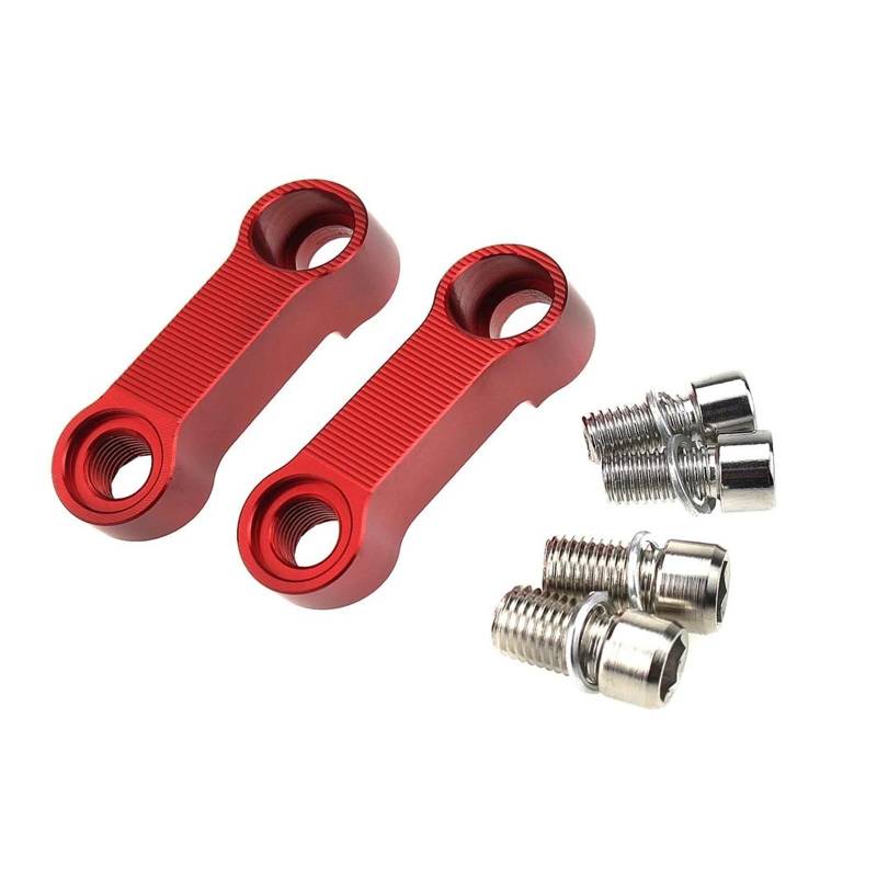 AUDSNI Spiegel Verlängerung Adapter Für KA&WASAKI Z250 Z300 Z650 Z900 Z900RS Z800 Z1000 Z750 ER-6N ER-6F Motorrad-Rückspiegelverlängerung Riser Extend Adapter(rot) von AUDSNI