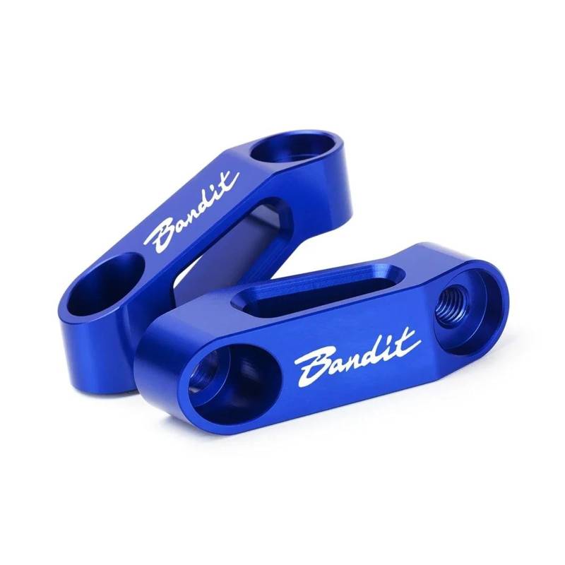 AUDSNI Spiegel Verlängerung Adapter Für Suzuki Für Bandit 400 600 650 1200 1250 1250S Motorrad-Rückspiegelhalterung Riser Extender Adapter(Blau,with Logo) von AUDSNI