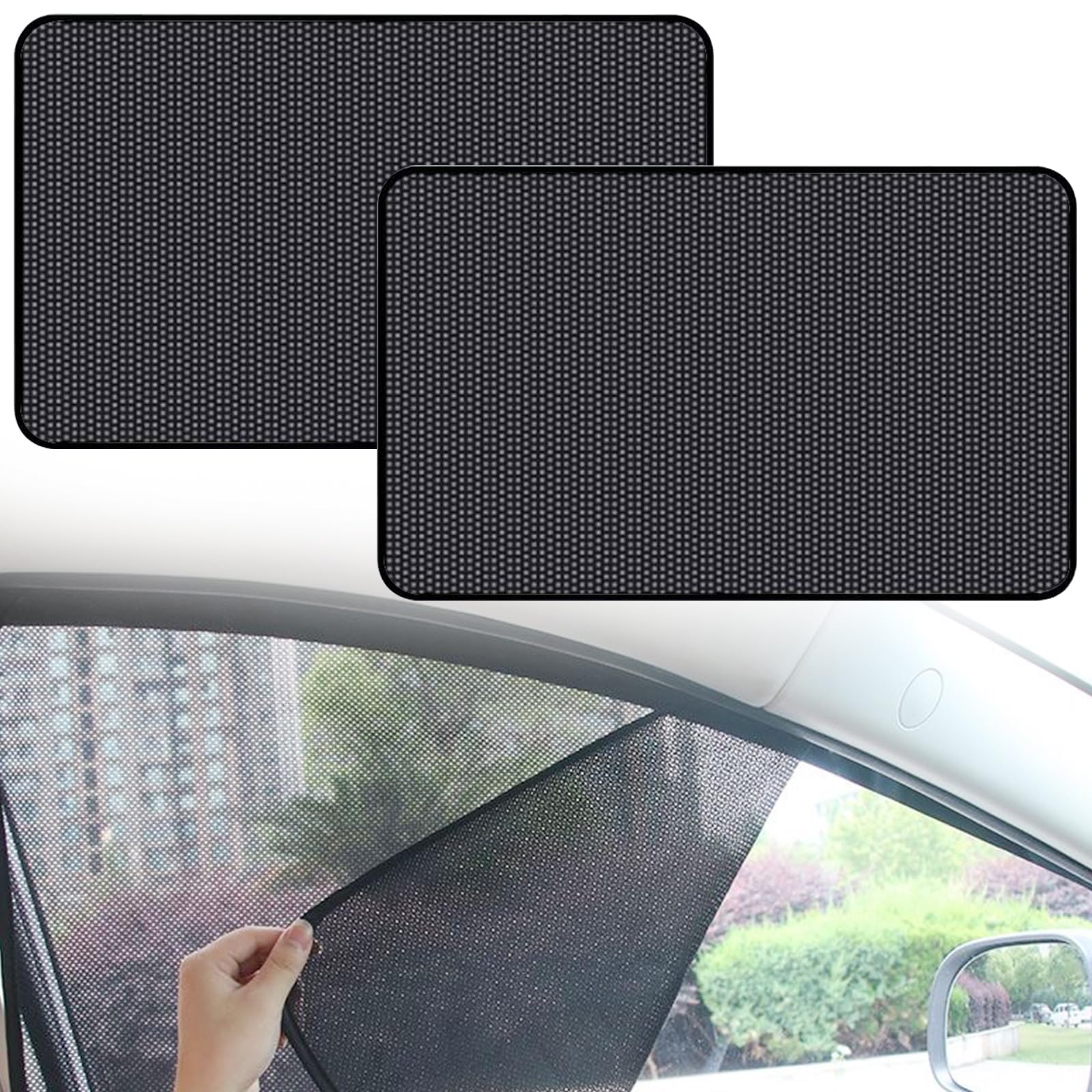 Sonnenschutz fürs Auto Vorhang,2er Set Magnetisch Sonnenschutz Vorhang, 50x79cm Sonnenschutz Auto,UV-Schutz Wärmeisoliert,Schutz der Privatsphäre,Seitenscheibe Universal für Personenkraftwagen von AUEJACKY